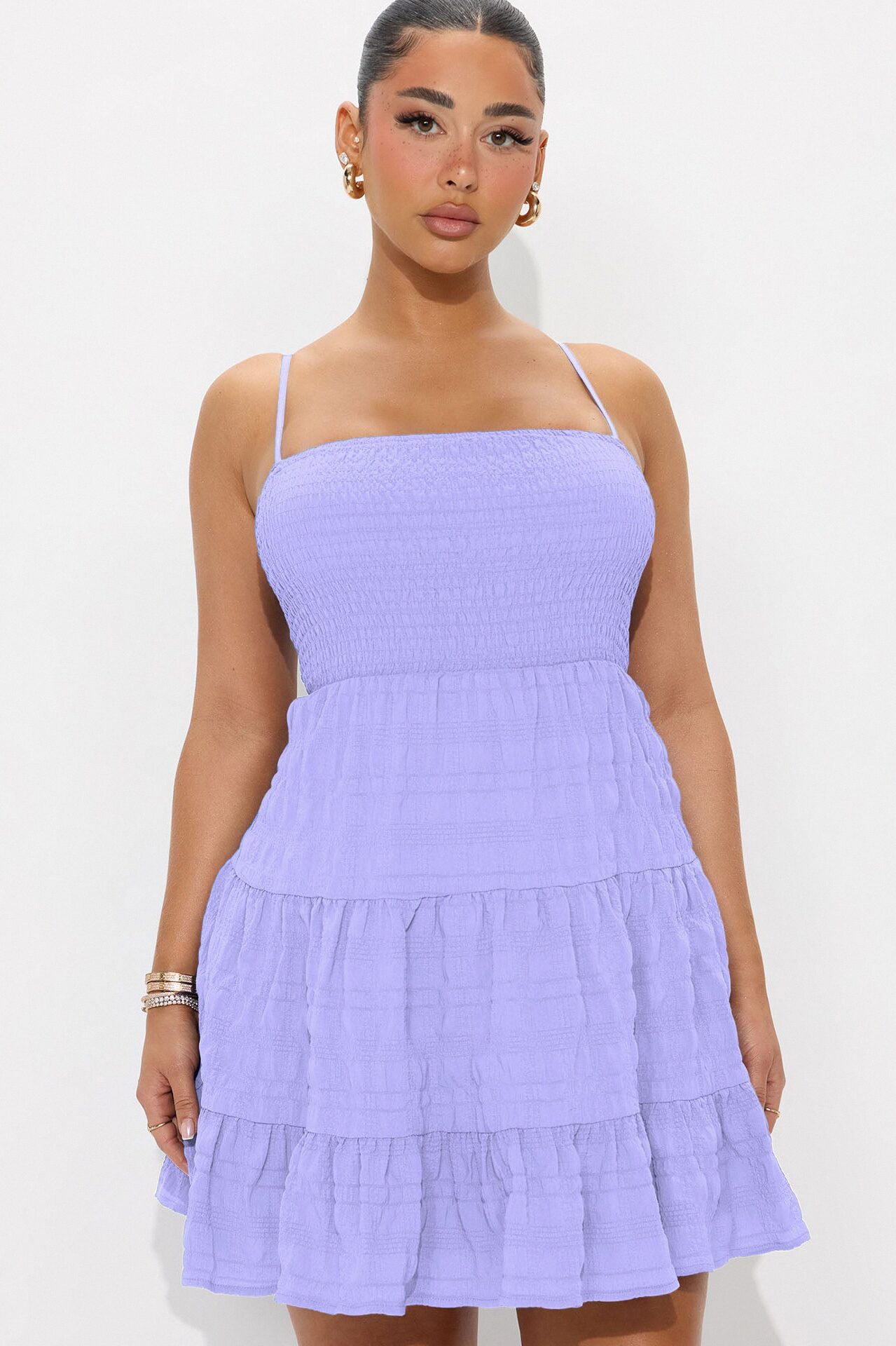 Summer Breeze Smocked Mini Dress - Lilac