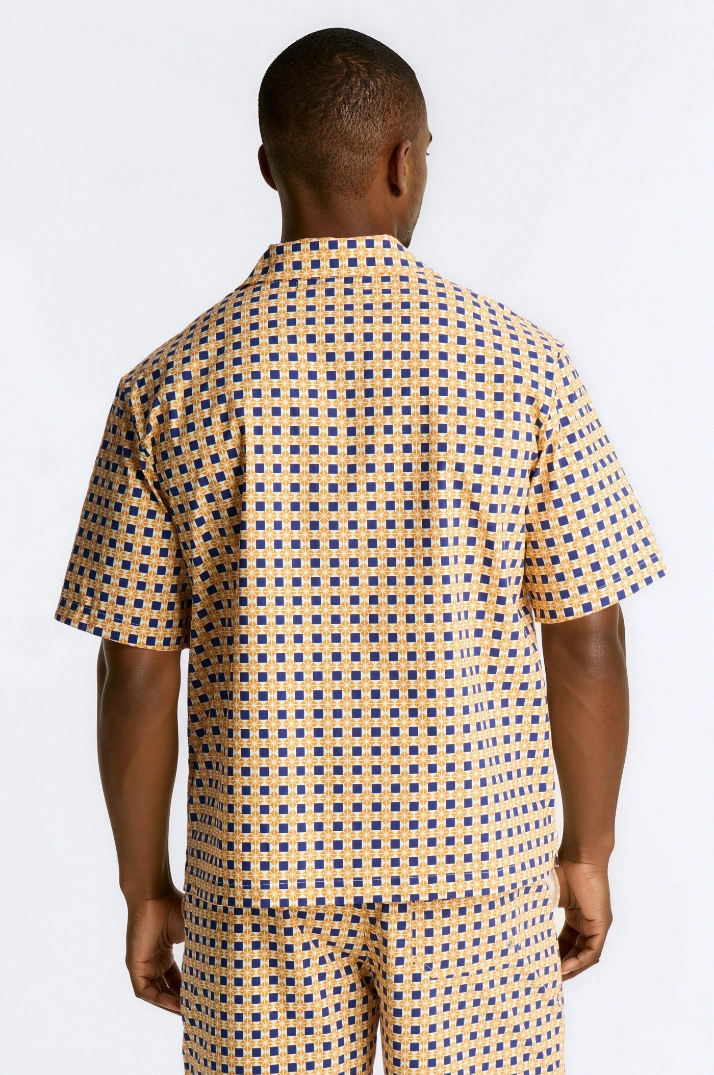 Relaxed Laguna Mosaic Cuban Collar Button Up Shirt - Multi Color