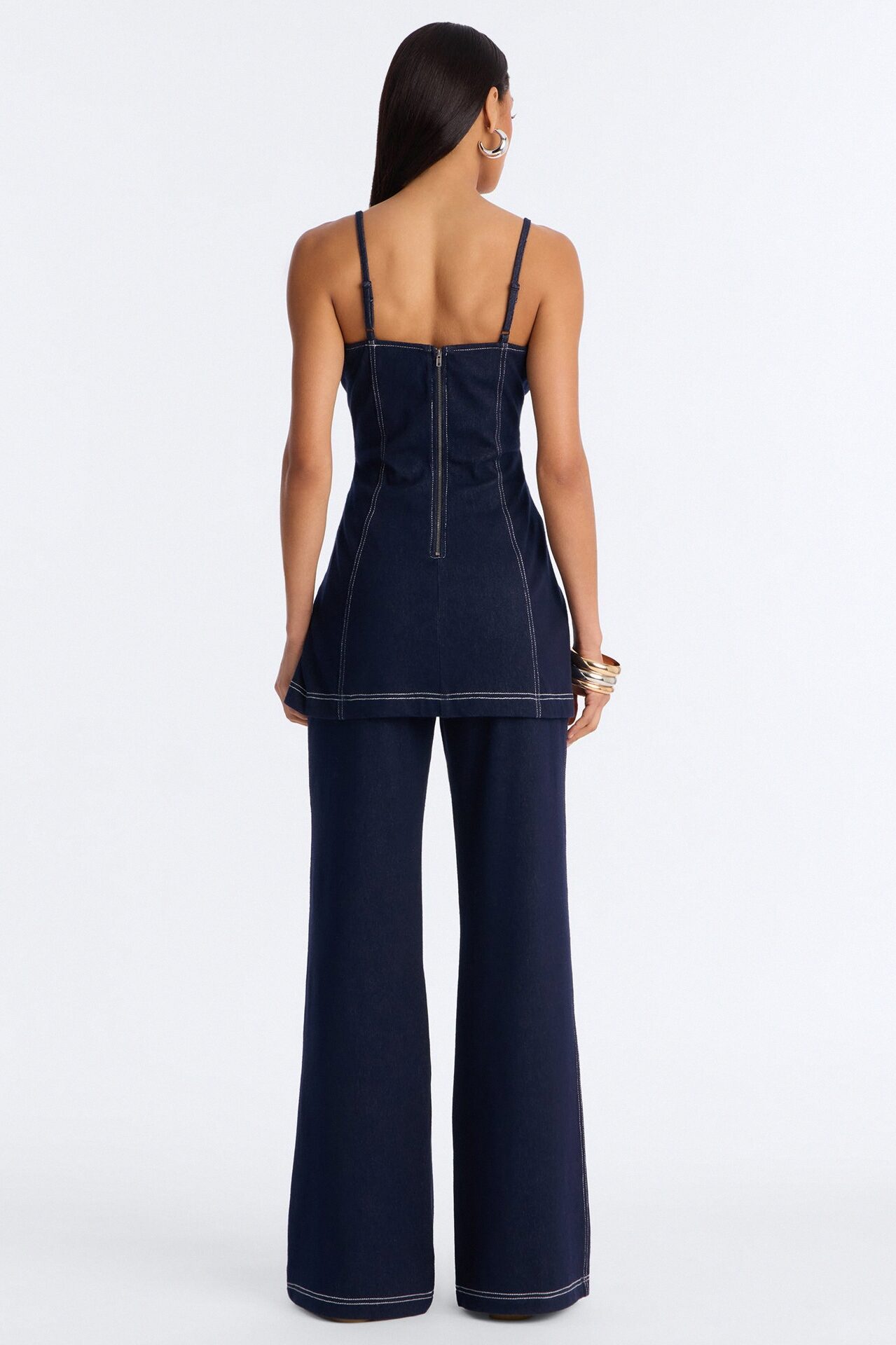 Diana Knit Denim Pant Set - Dark Wash
