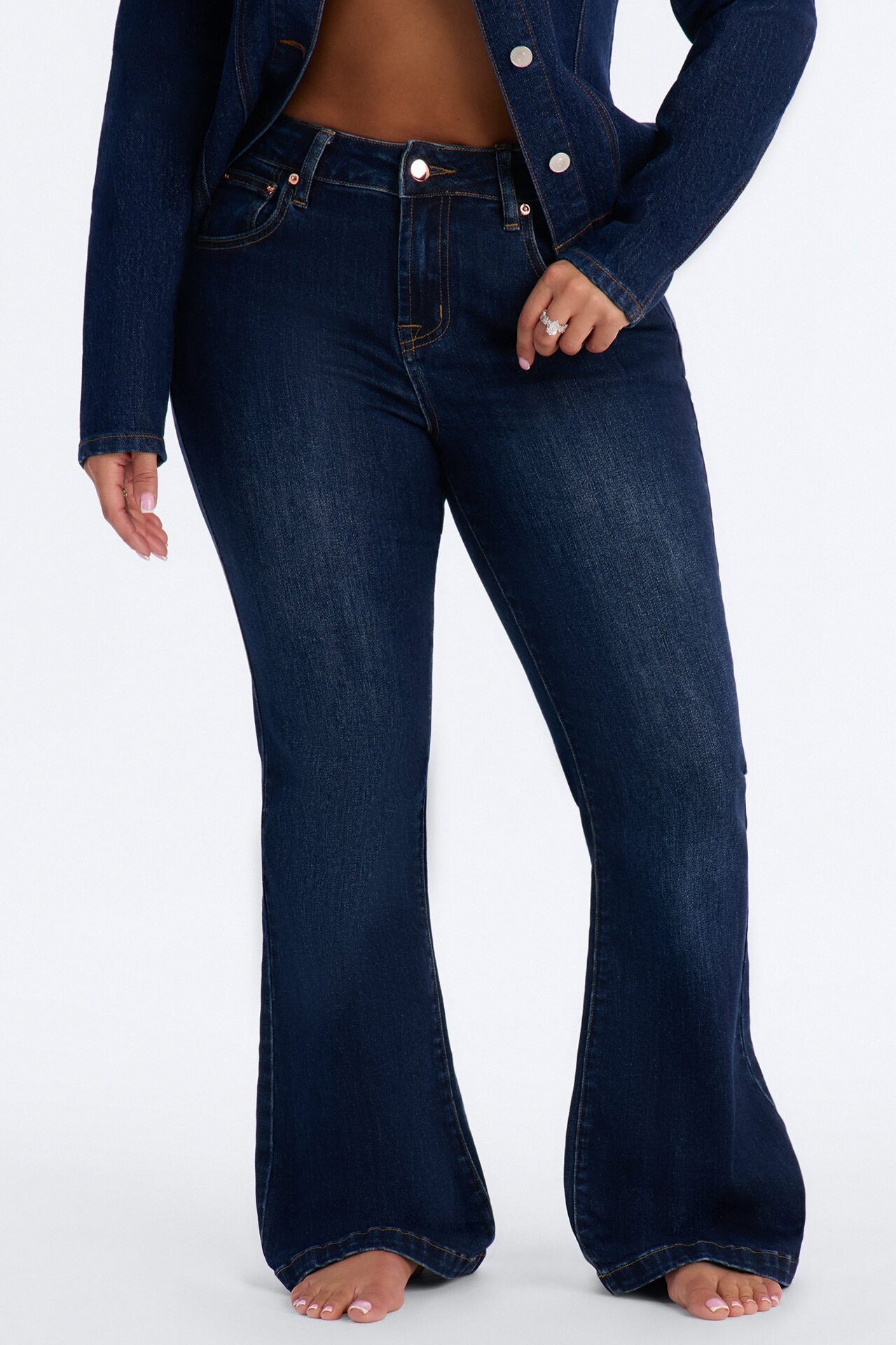 Soulful Stretch Flare Leg Jeans - Dark Wash