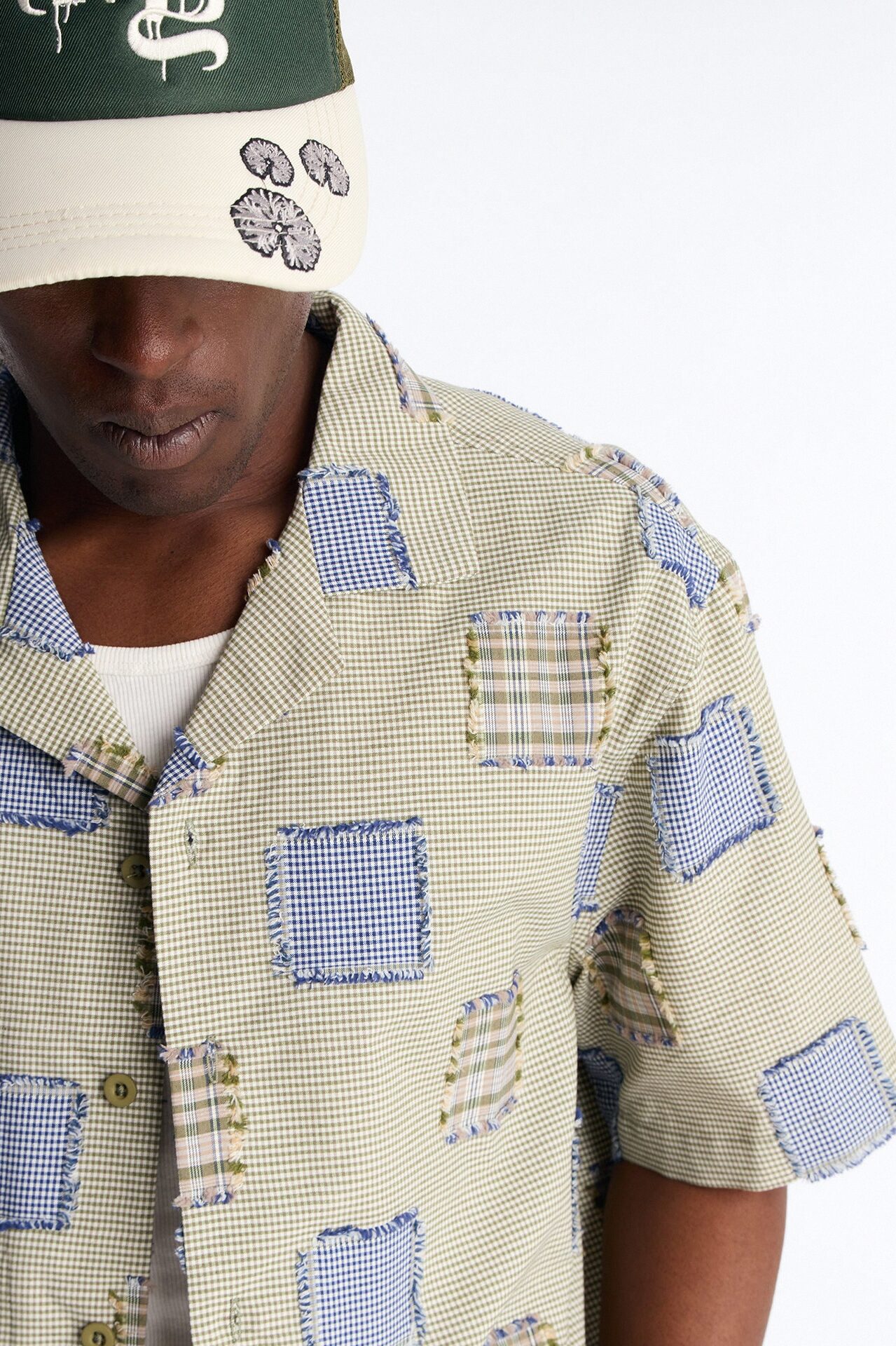 Relaxed Sunny Stitch Plaid Cuban Collar Button Up Shirt - Multi Color