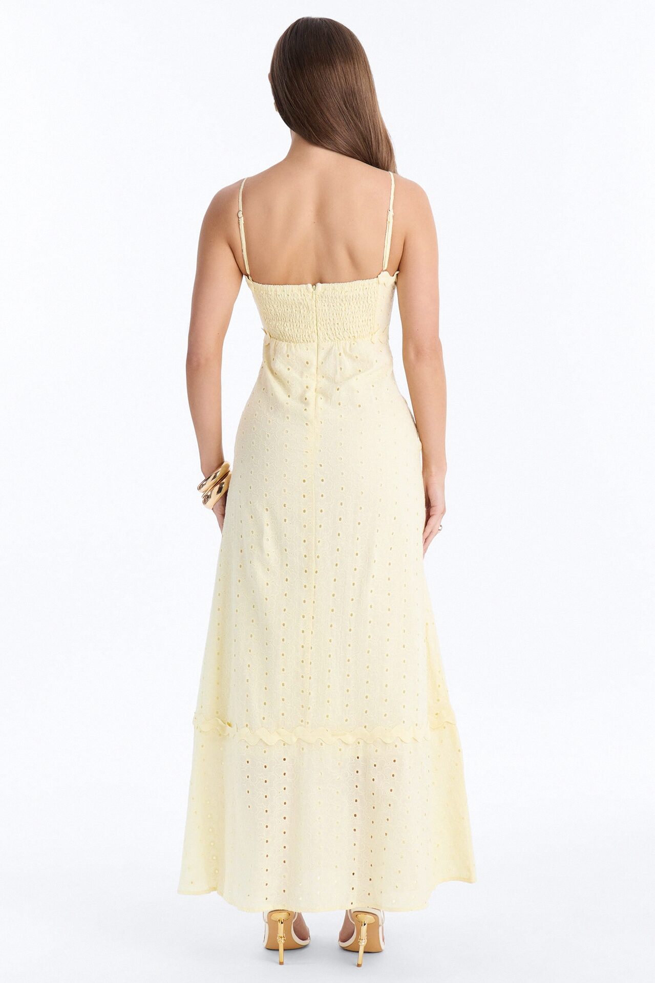 Jayden Eyelet Maxi Dress - Yellow