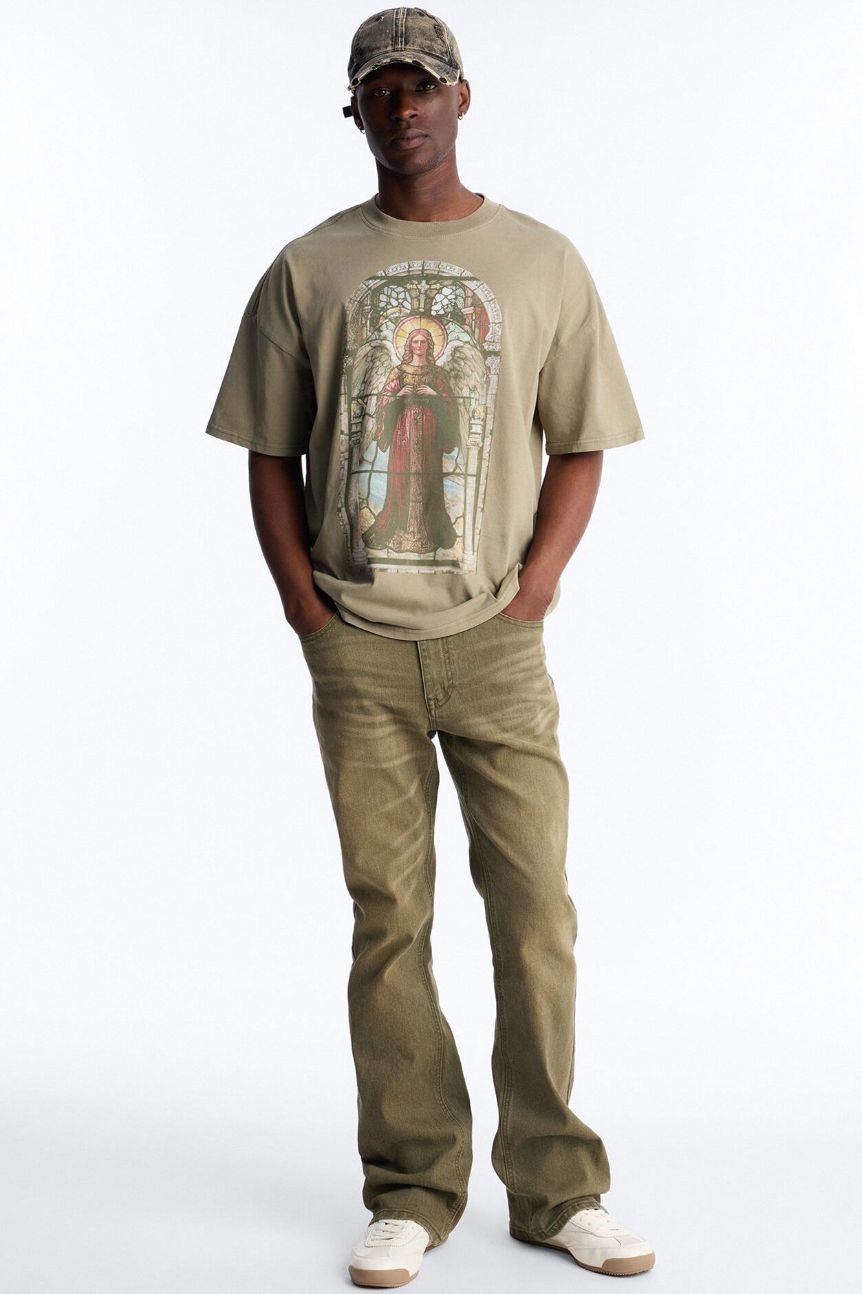 Essential Hue Stacked Skinny Flare Stretch Jean - Olive