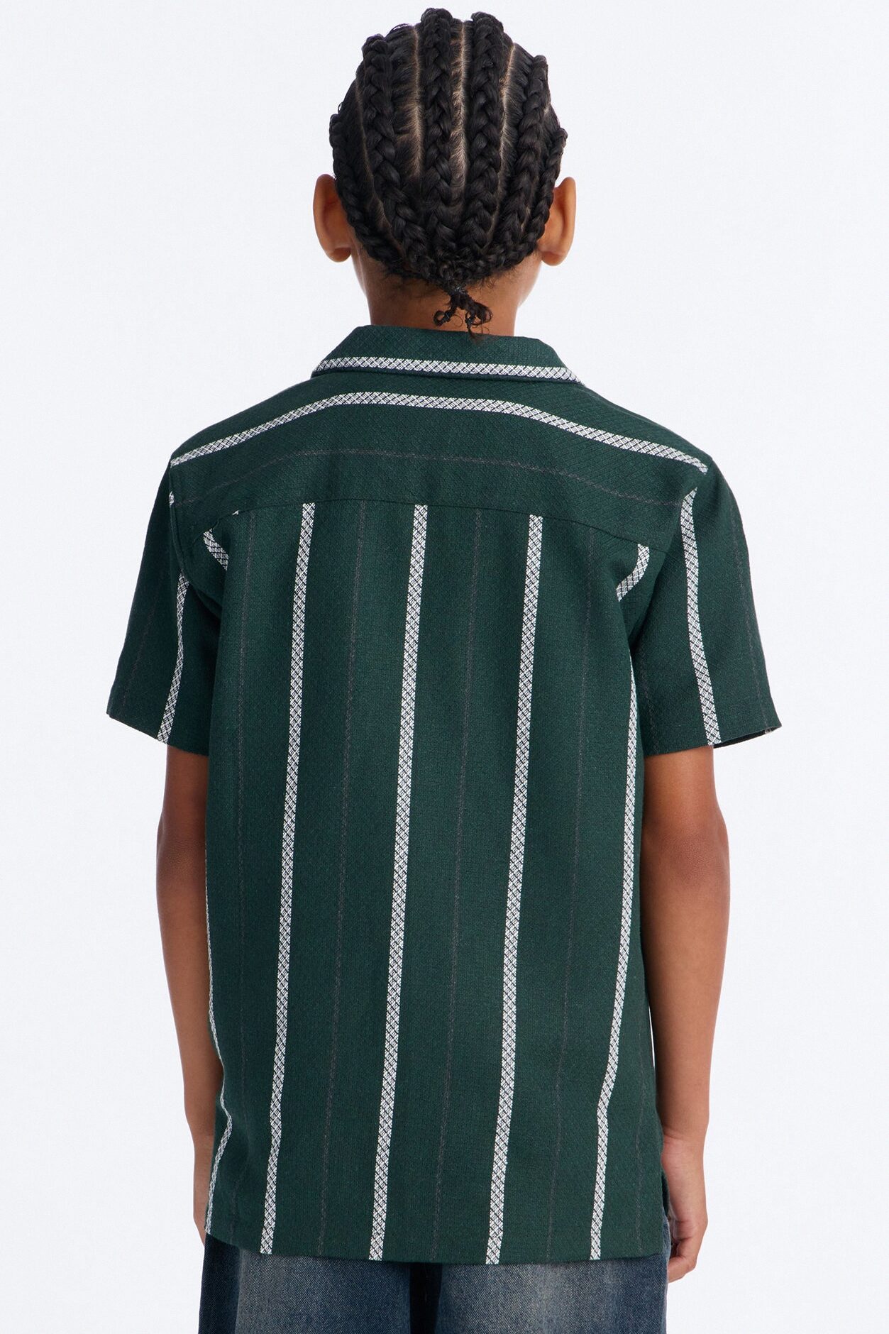 Mini Know Why Striped Button Down Shirt - Green