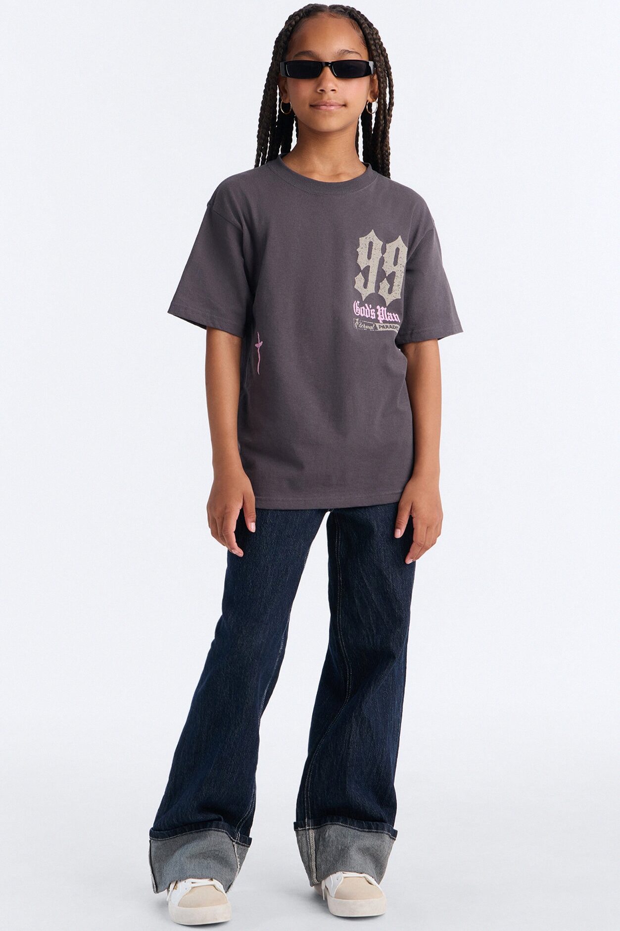 Mini Eternal Paradise God's Plan Short Sleeve Tee - Charcoal