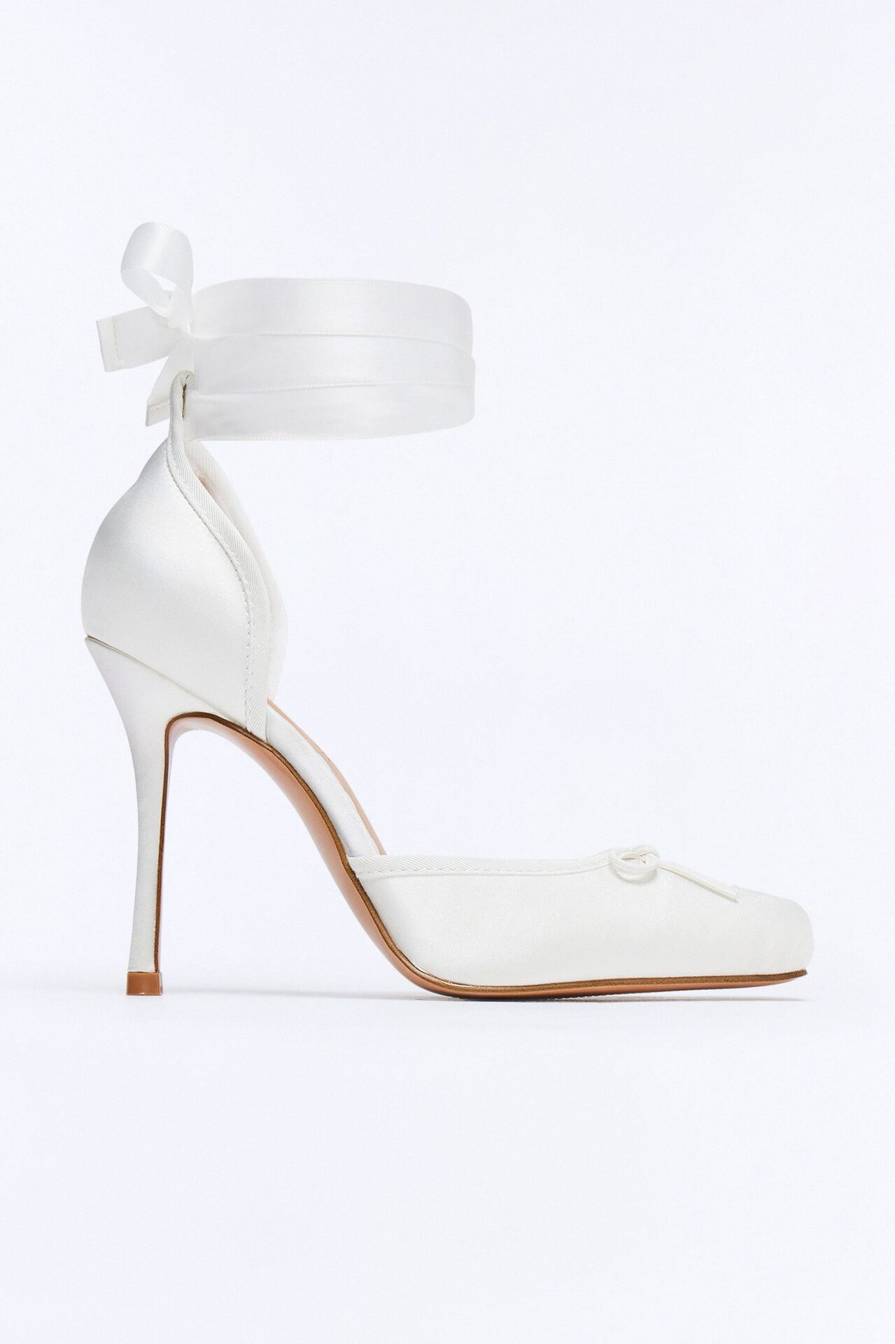 Steve Madden Larina Satin Pumps - Ivory