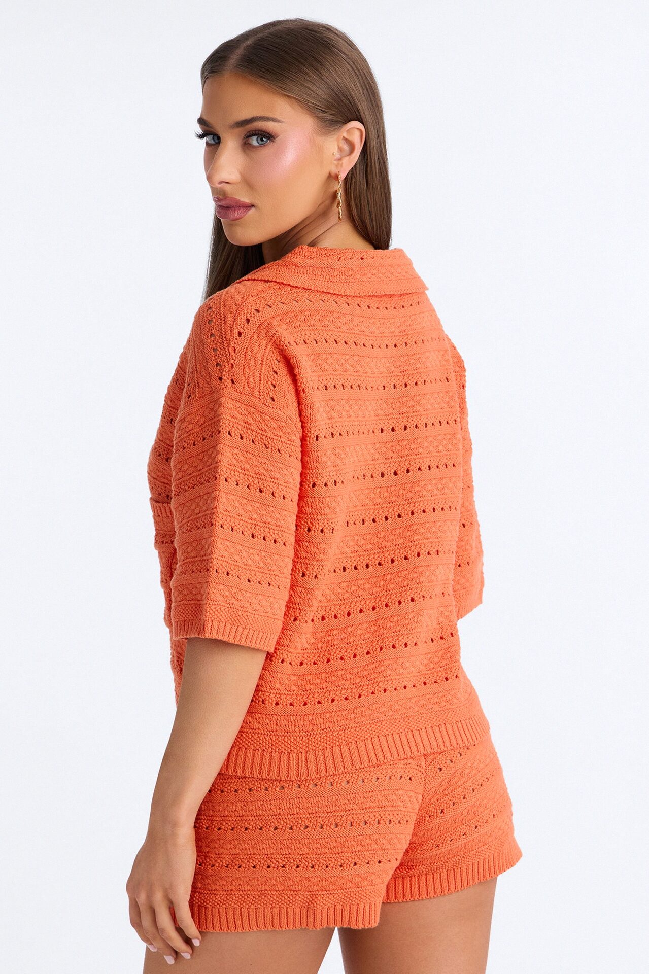 Free Spirit Crochet Short Set - Orange