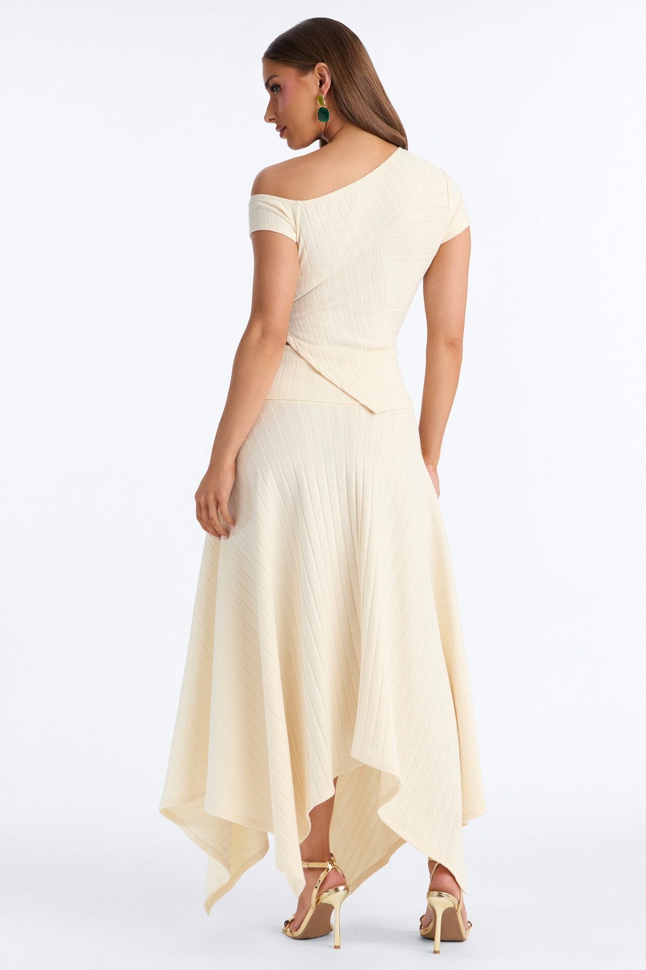 Reese Asymmetrical Skirt Set - Cream