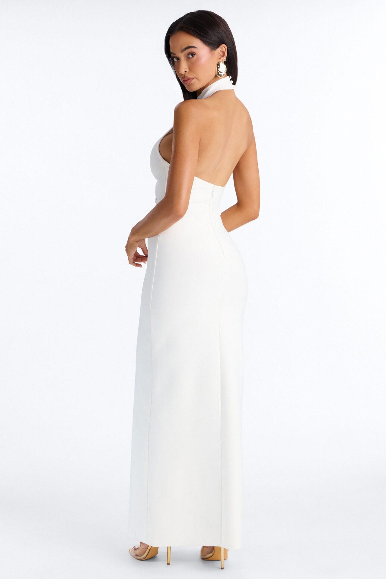 Camera Ready Bandage Maxi Dress - White