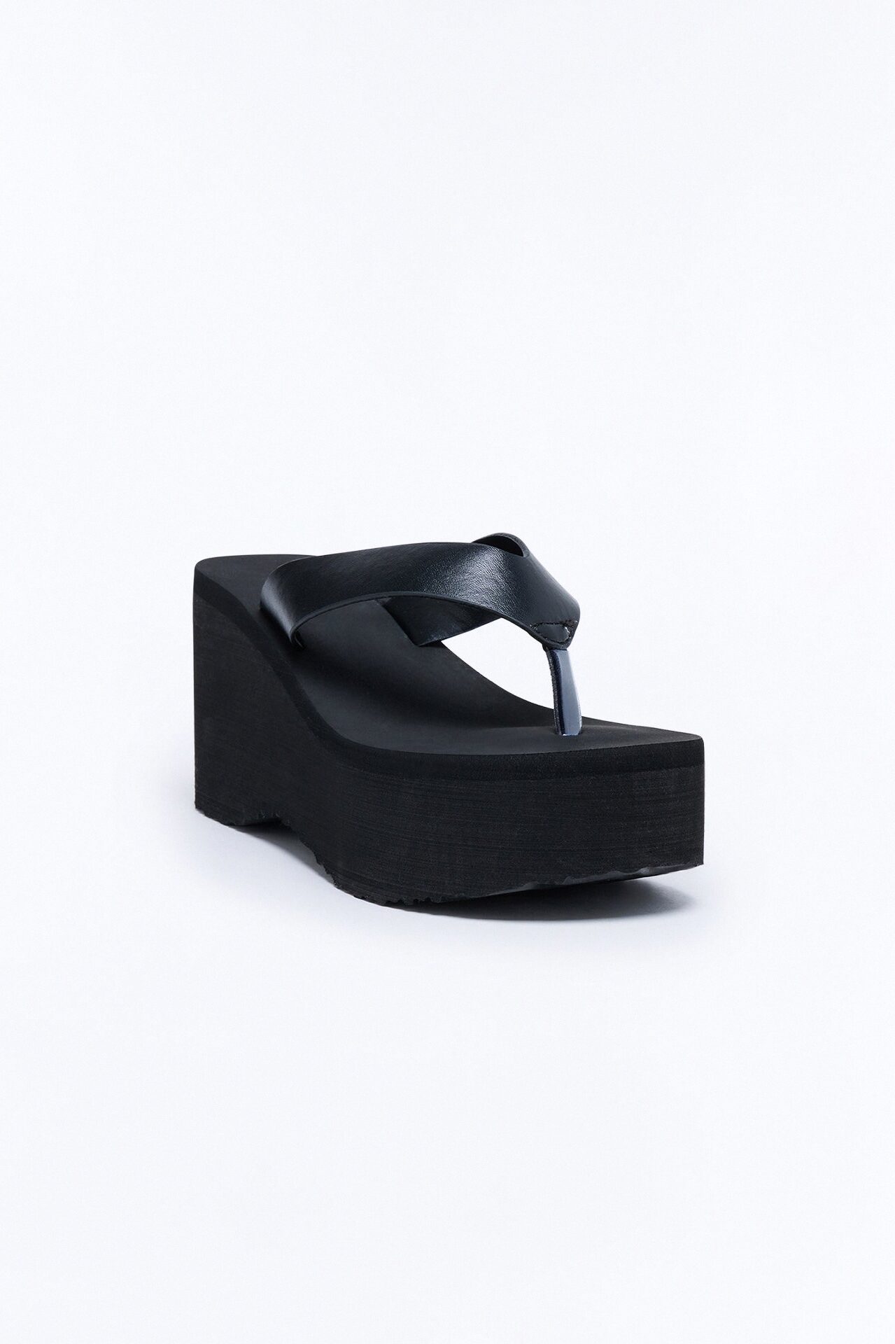 Poolside Thong Wedges - Black