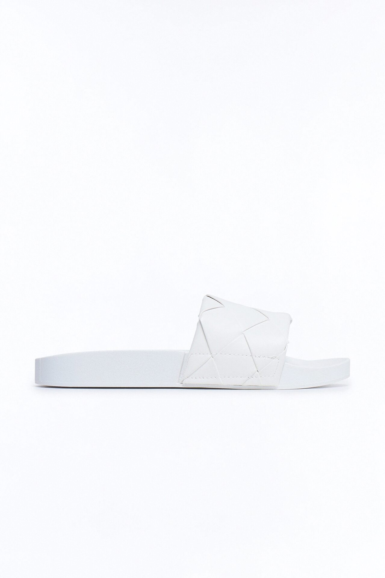 Caera Woven Strap Slides - White