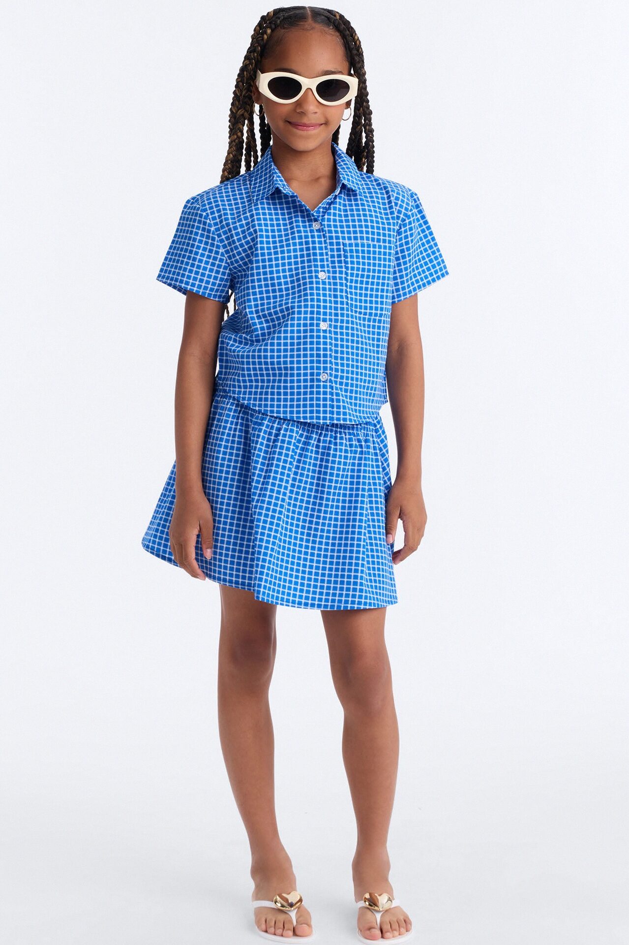 Mini Believe The Possibilities Skirt Set - Blue/combo