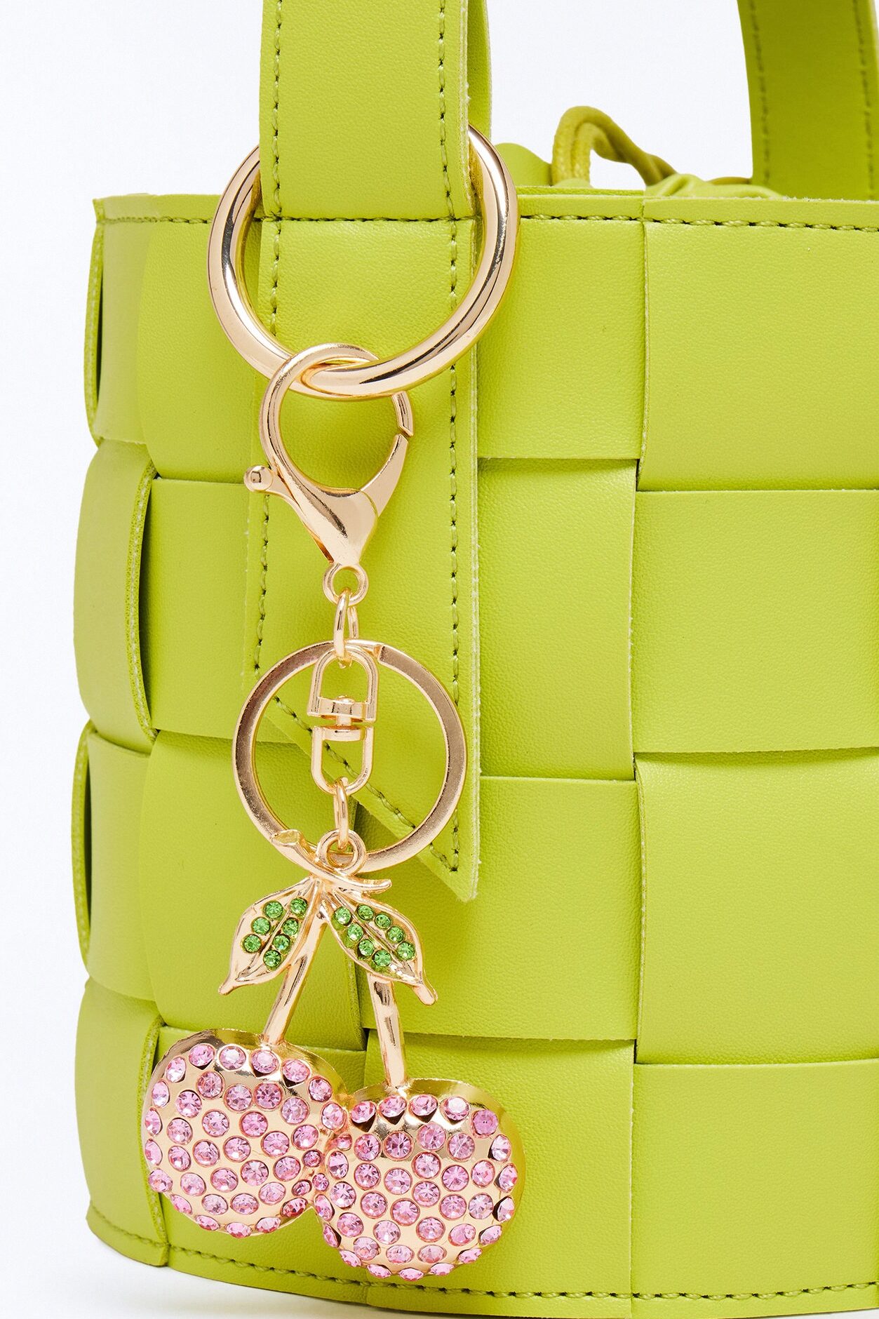 Cherry On Top Handbag Charm - Gold/Pink