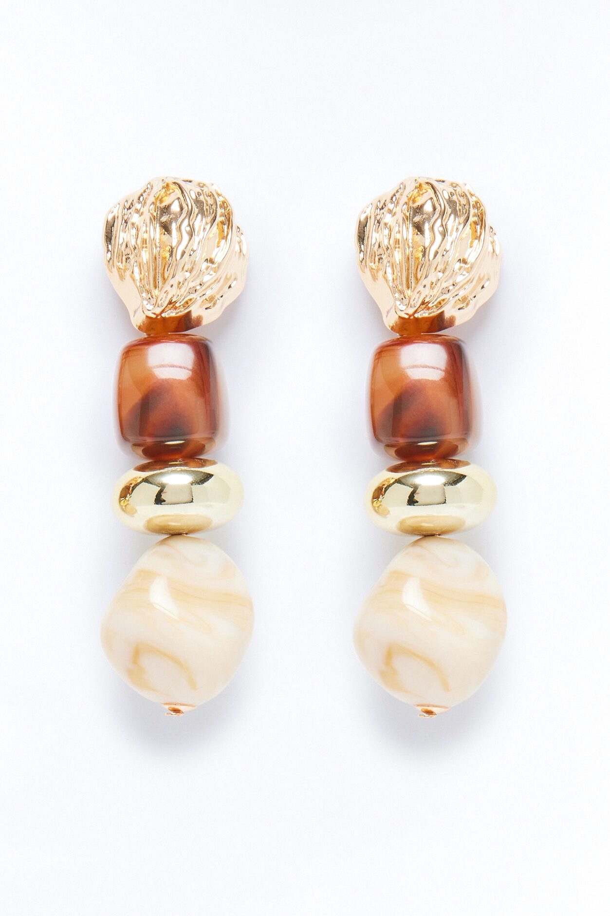 Sunspell Drop Earrings - Gold/Brown
