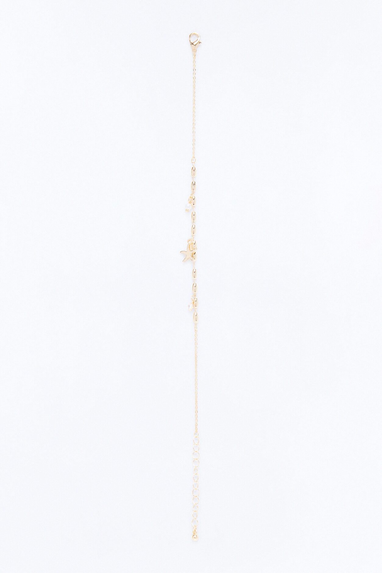 Bare Seashell Charm Anklet - Gold