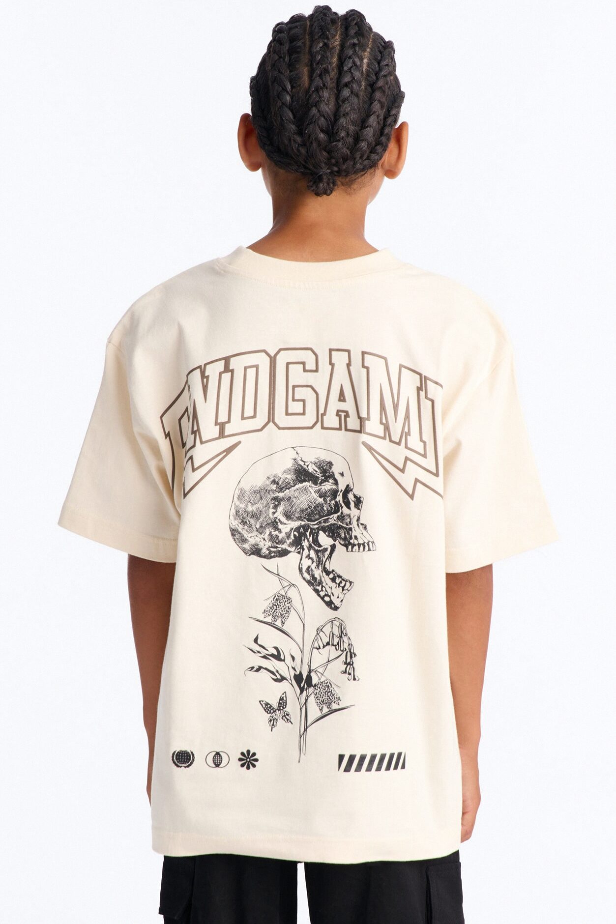 Mini Endgame Short Sleeve Front/Back Tee - Natural