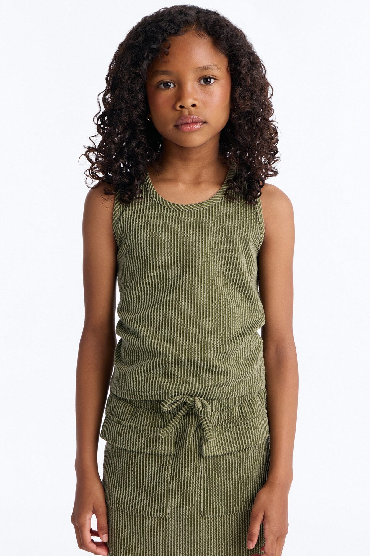 Mini Keep It Up Cargo Skirt Set - Olive