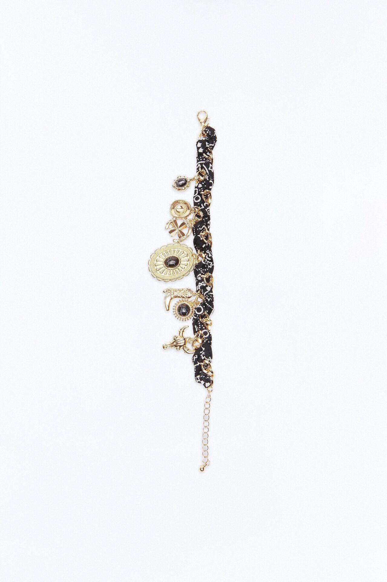 Cowgirl Spirit Charms Bracelet - Gold/Black