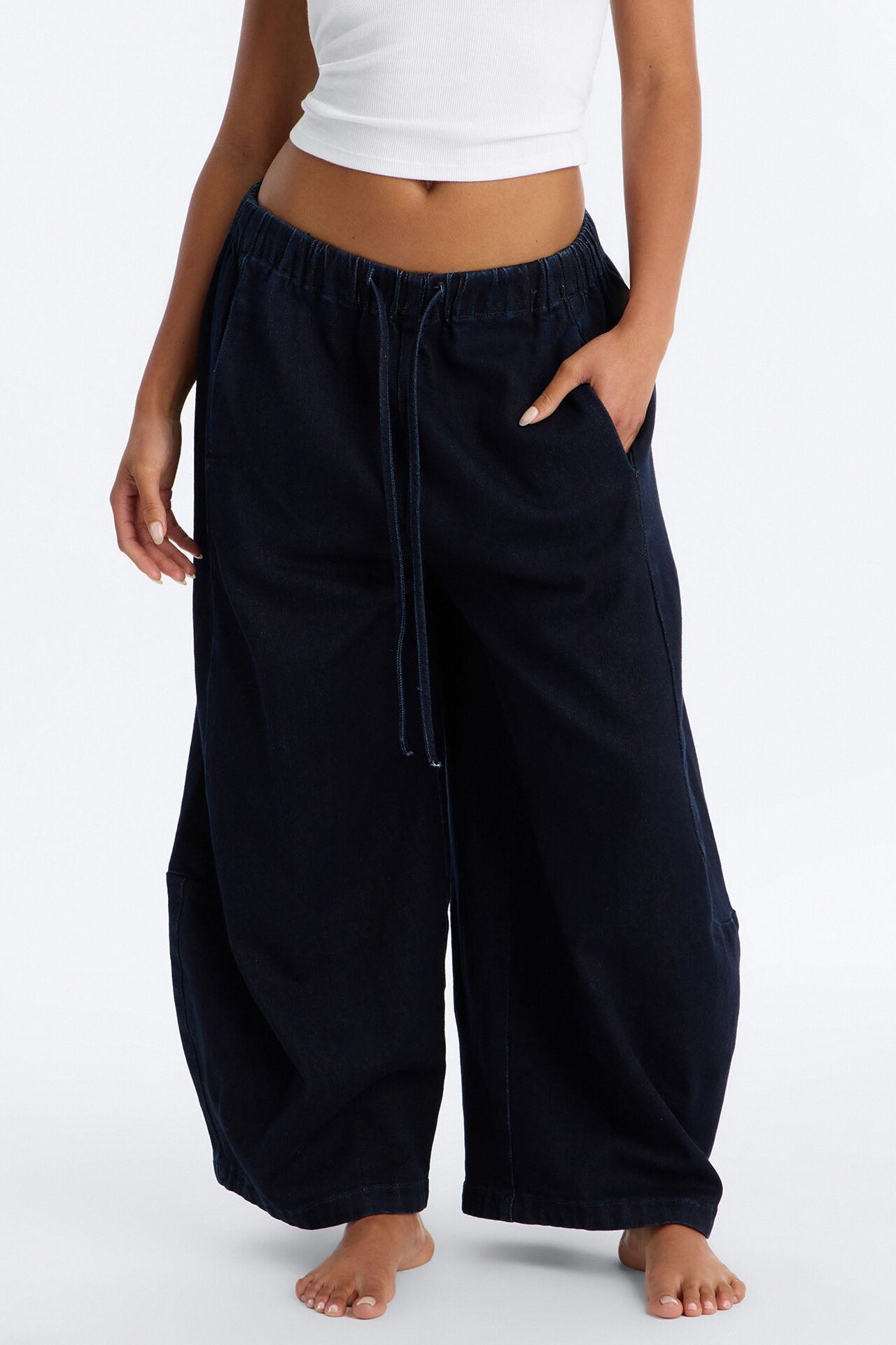 Island Time Pull On Relaxed Jeans - Dark Wash