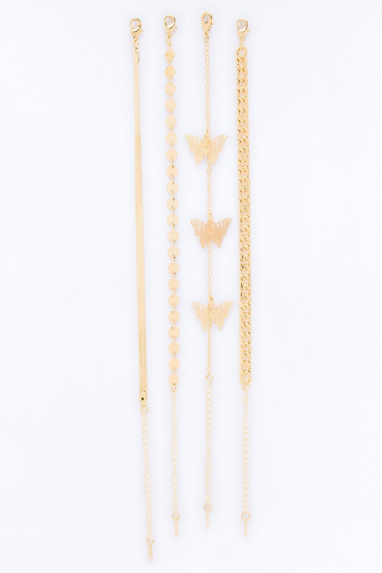 Fly Baby Fly 4 Piece Anklet Set - Gold