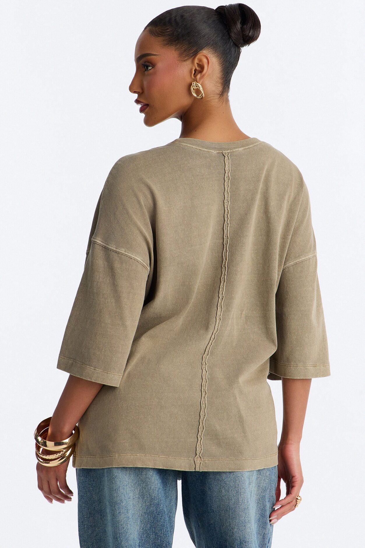 London Washed Oversized Short Sleeve T-Shirt - Mocha