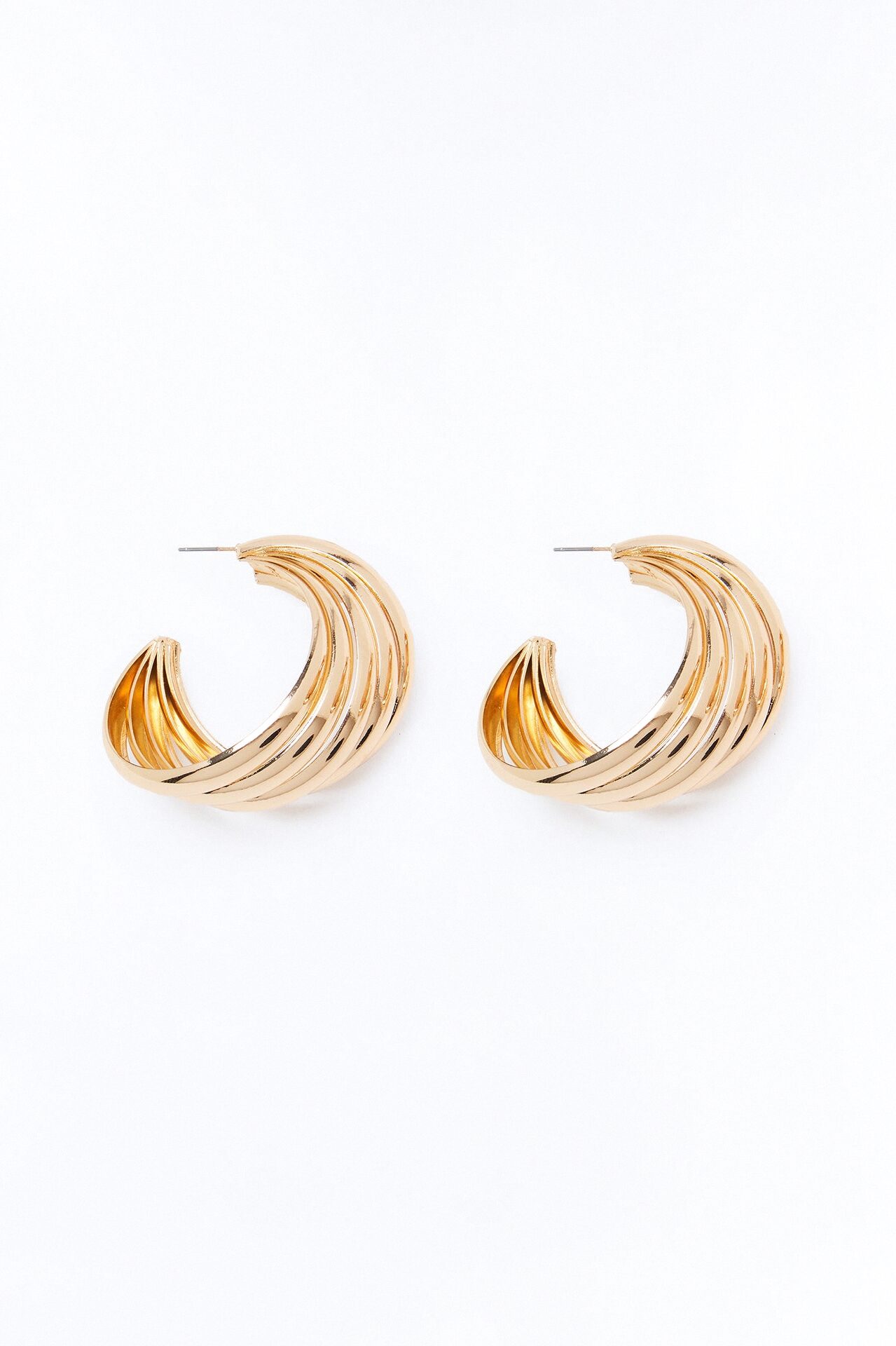 Stacked Halo Hoop Earrings - Gold