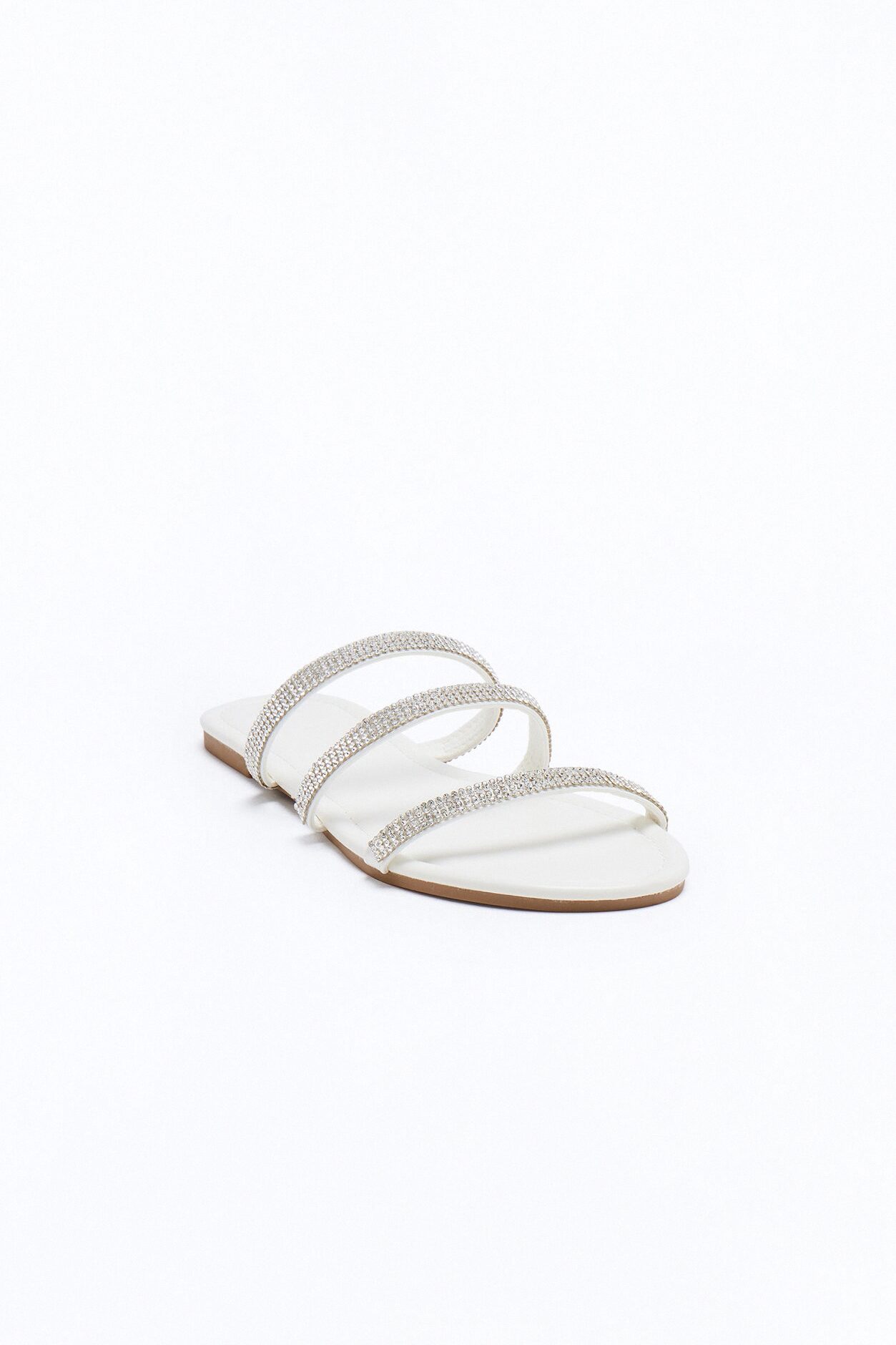 Top Form Embellished Sandals - White