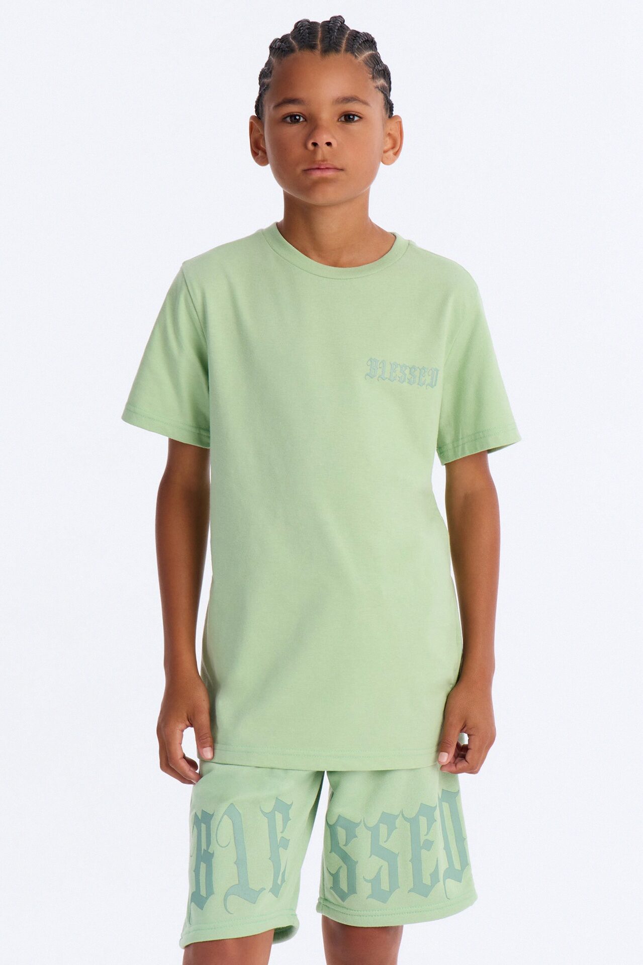 Mini Still Blessed Short Set - Green
