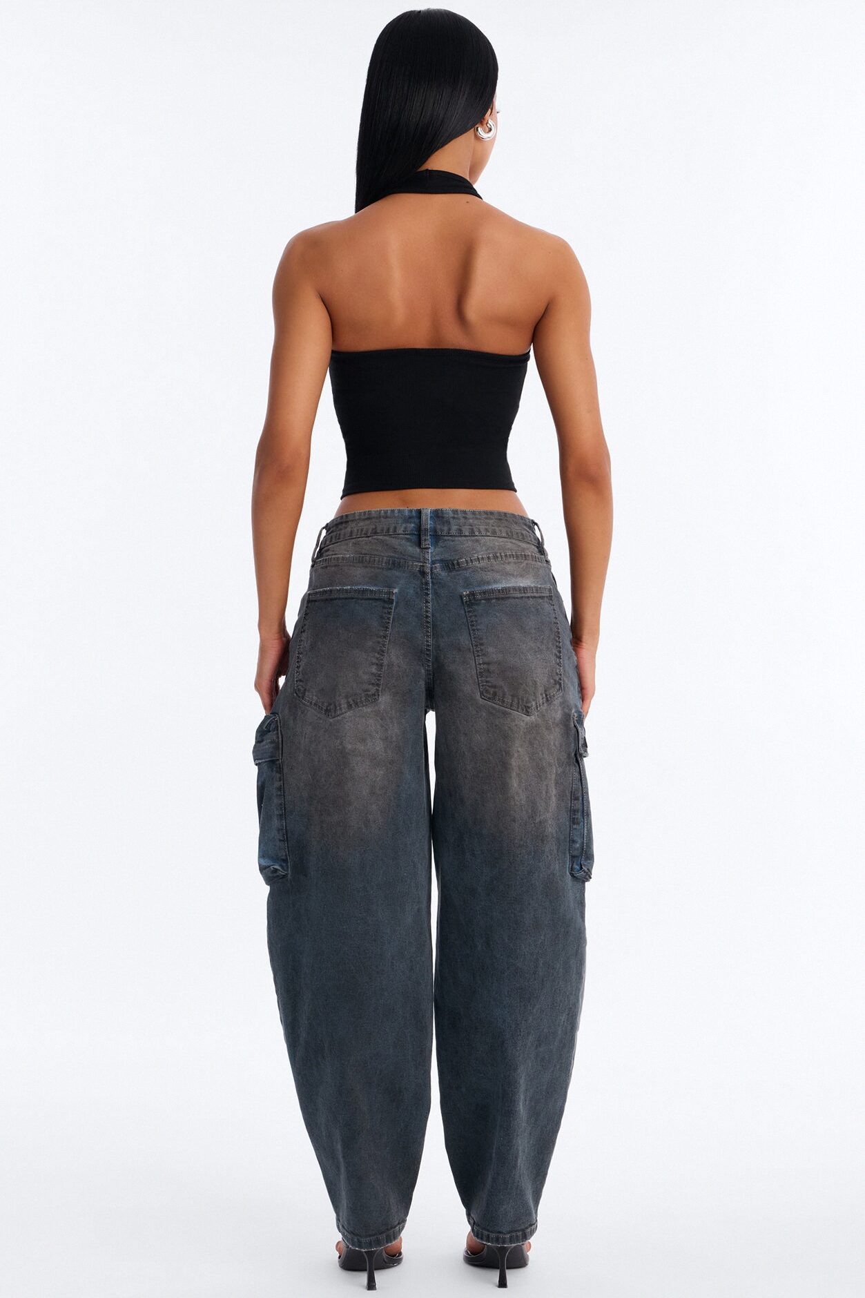 Gridlock Low Waist Barrel Leg Jeans - Blue Wash