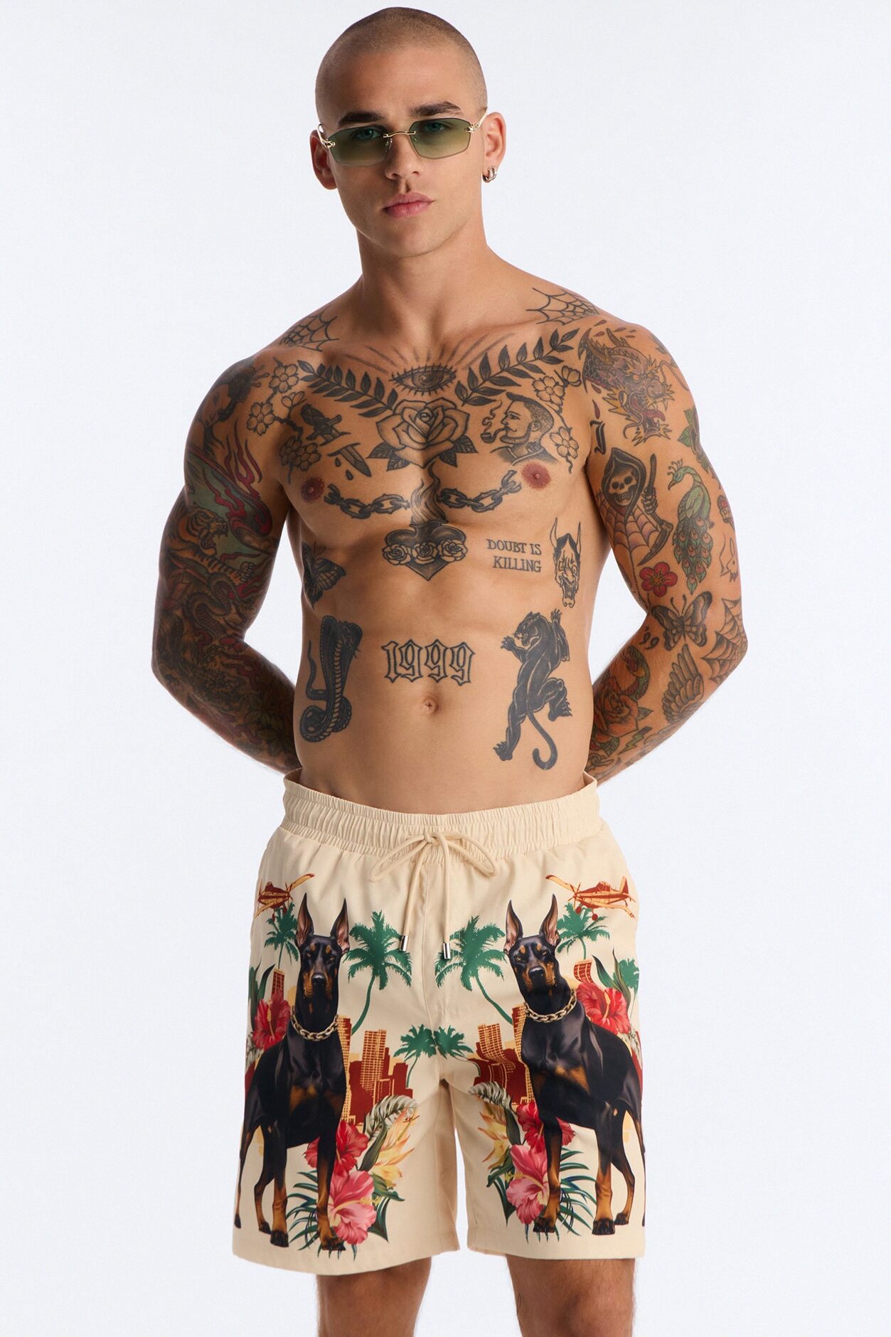 Tropical Watchdog Swim Trunk 7″ - Multi Color