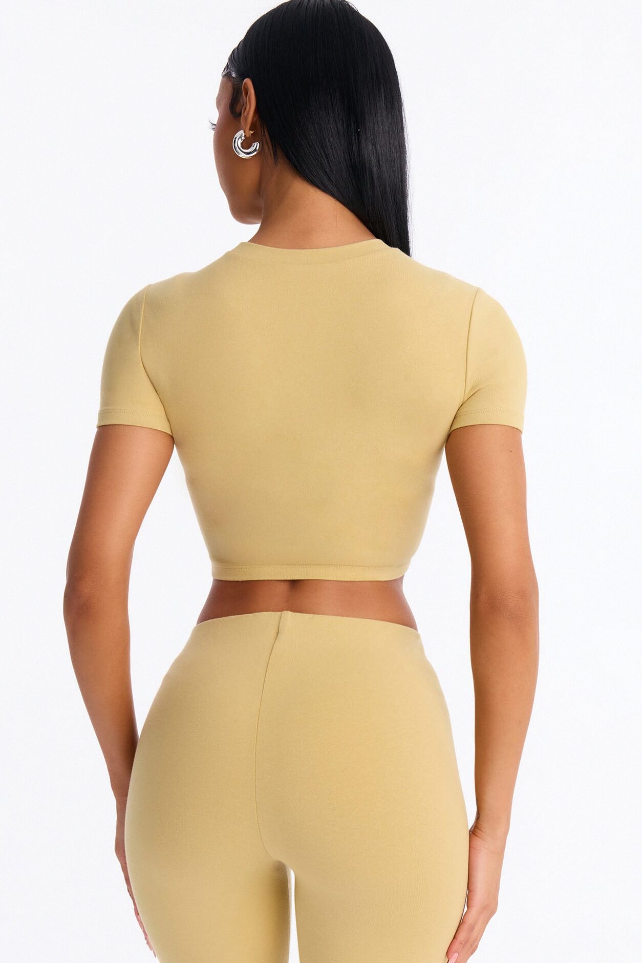 Quinn Short Sleeve Super Cropped Tee - Honey