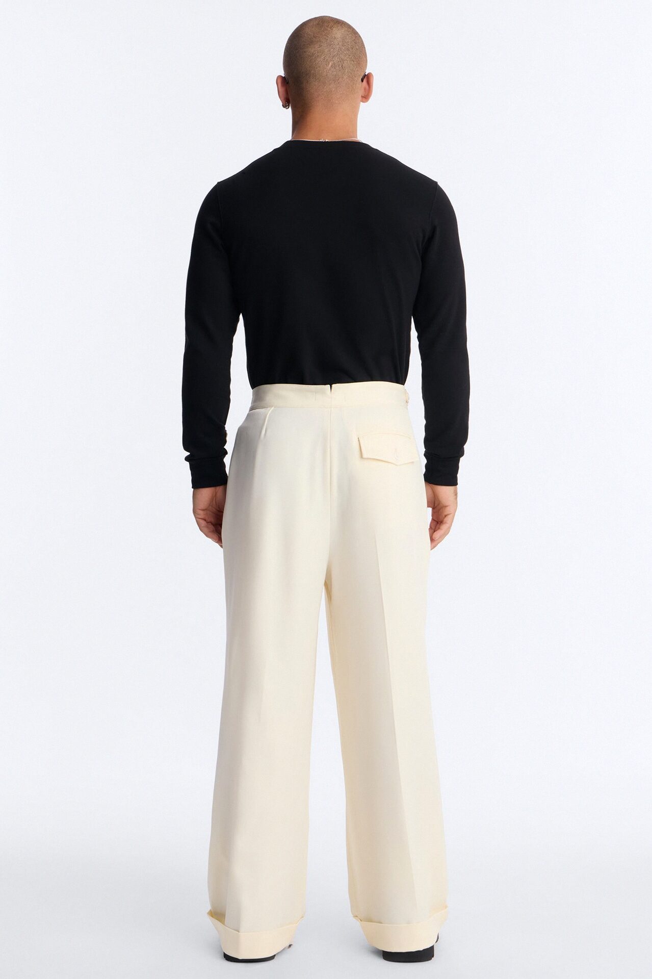 Wide Leg Vanderbilt Gurkha Trouser - Cream