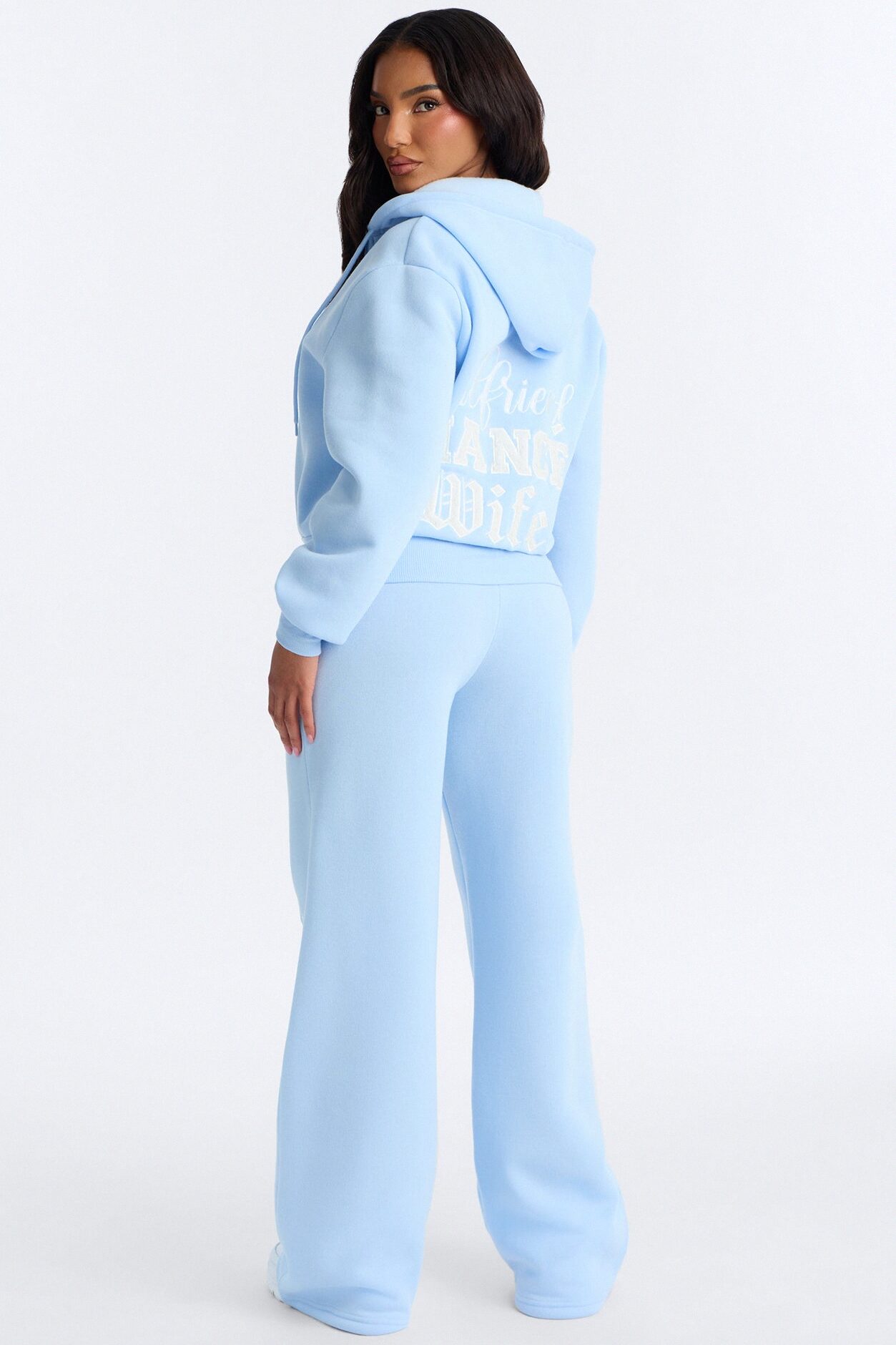 Girlfriend Fiancé Now Wife Pant Set - Light Blue
