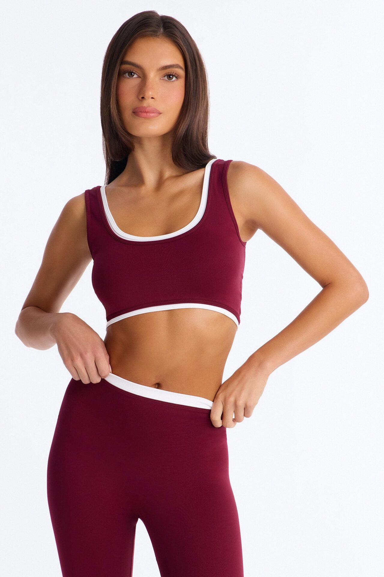 Marielle Sports Bra Legging Set - Burgundy/combo