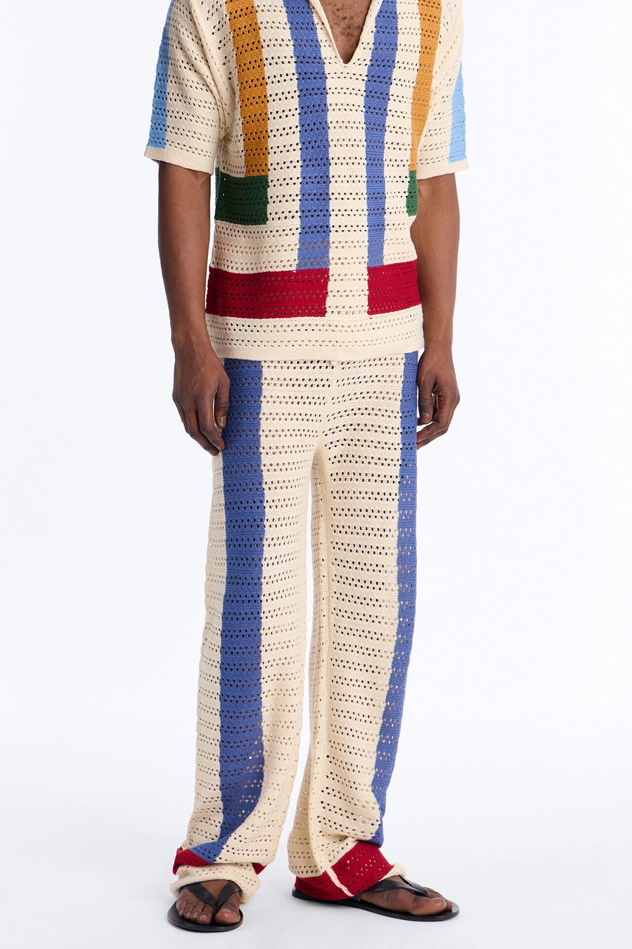 La Playa Crochet Mondrian Pant - Multi Color