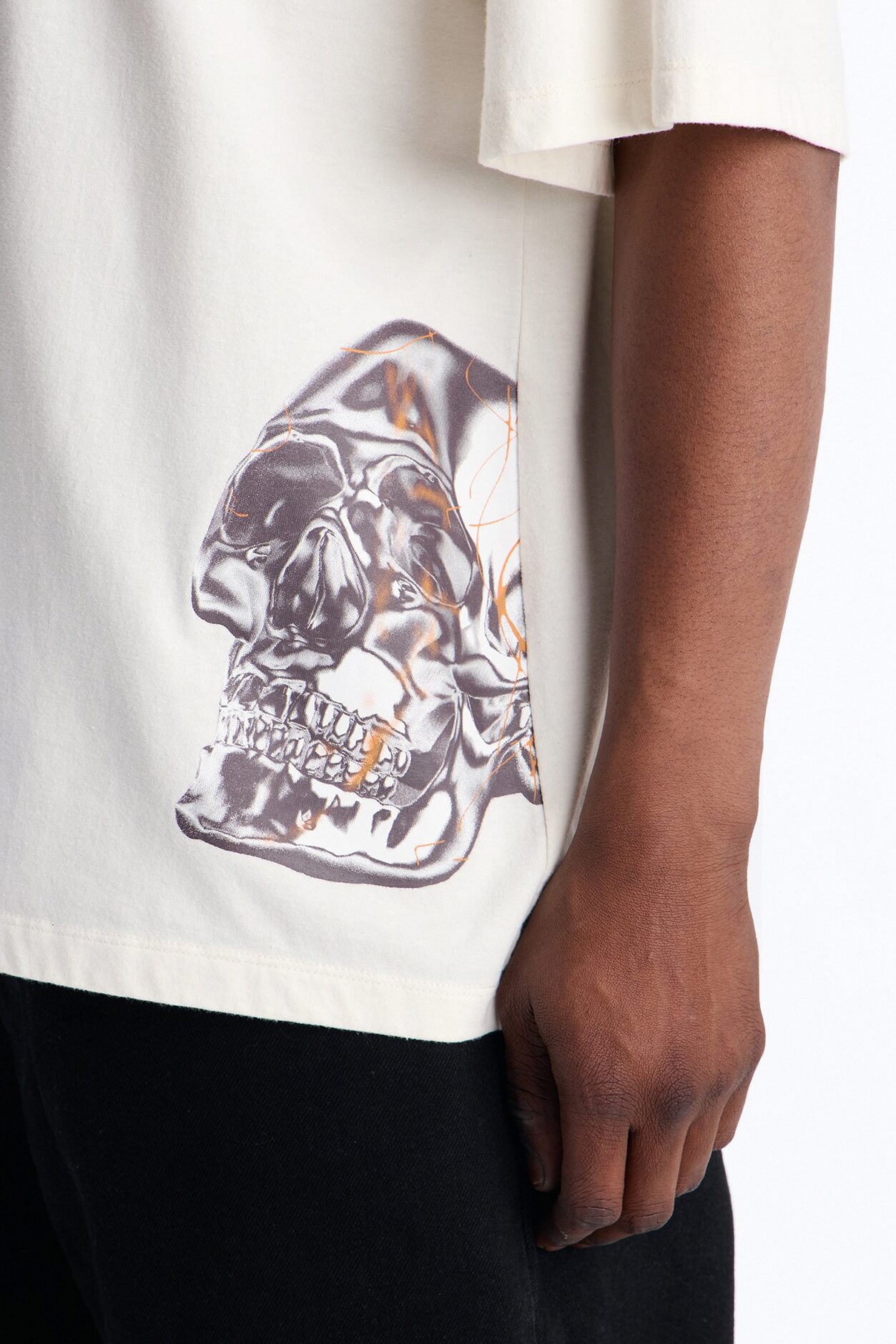 Von Dutch Chrome Heavy Weight Oversized Short Sleeve Tee - Cream