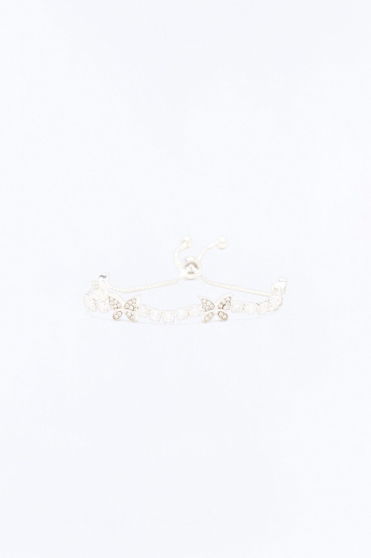 Cubic Zirconia Butterfly Spark Bracelet - Silver
