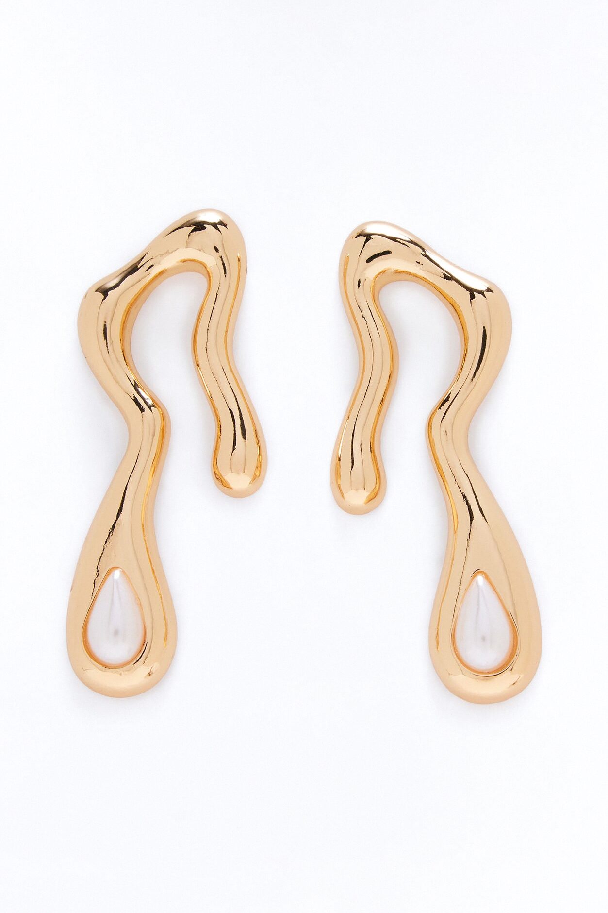 Opal Grace Abstract Drop Earrings - Gold