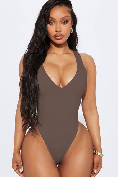 Delta Double Lined Bodysuit - White