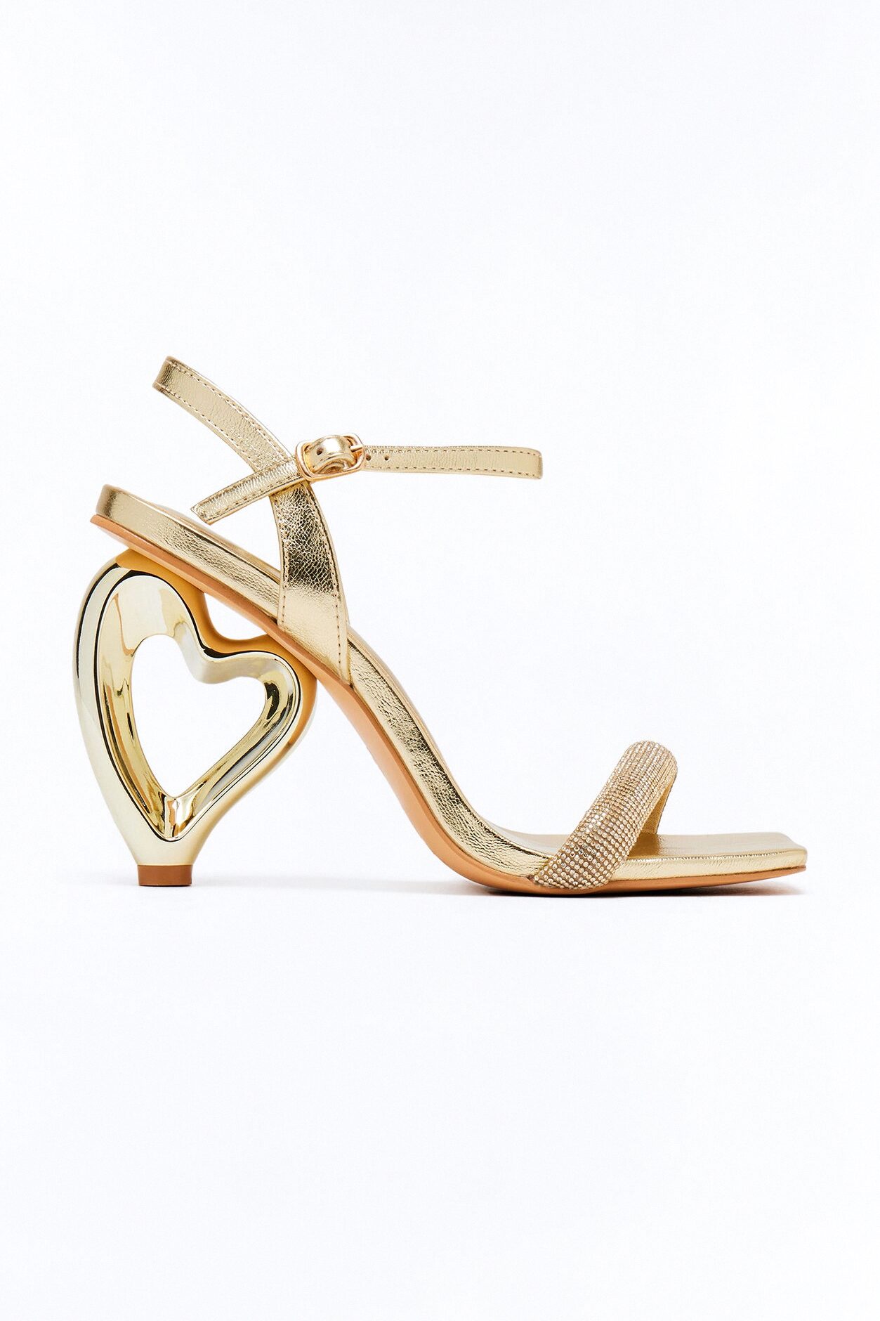 Lover Novelty Heart Heels - Gold