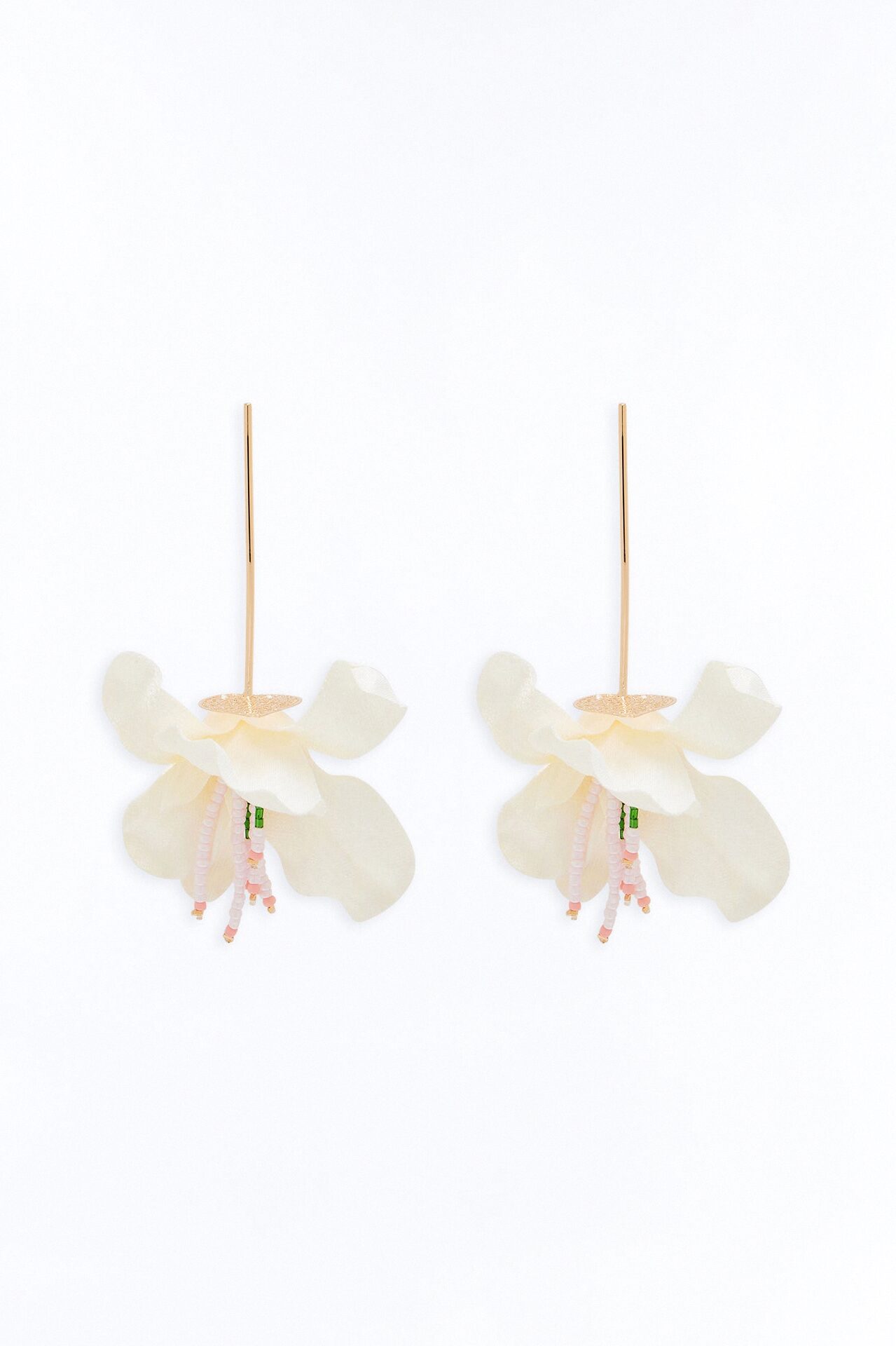 Lucia Floral Drop Earrings - White/combo