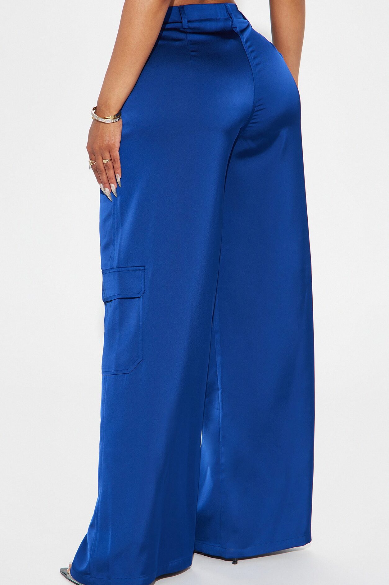 Pretty Girl Satin Cargo Pant - Navy