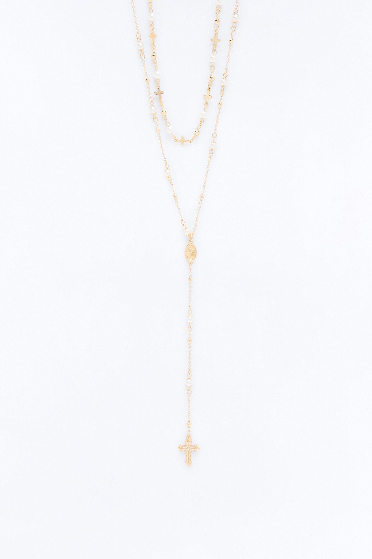 Grace Over Everything Lariat Necklace - Gold/combo