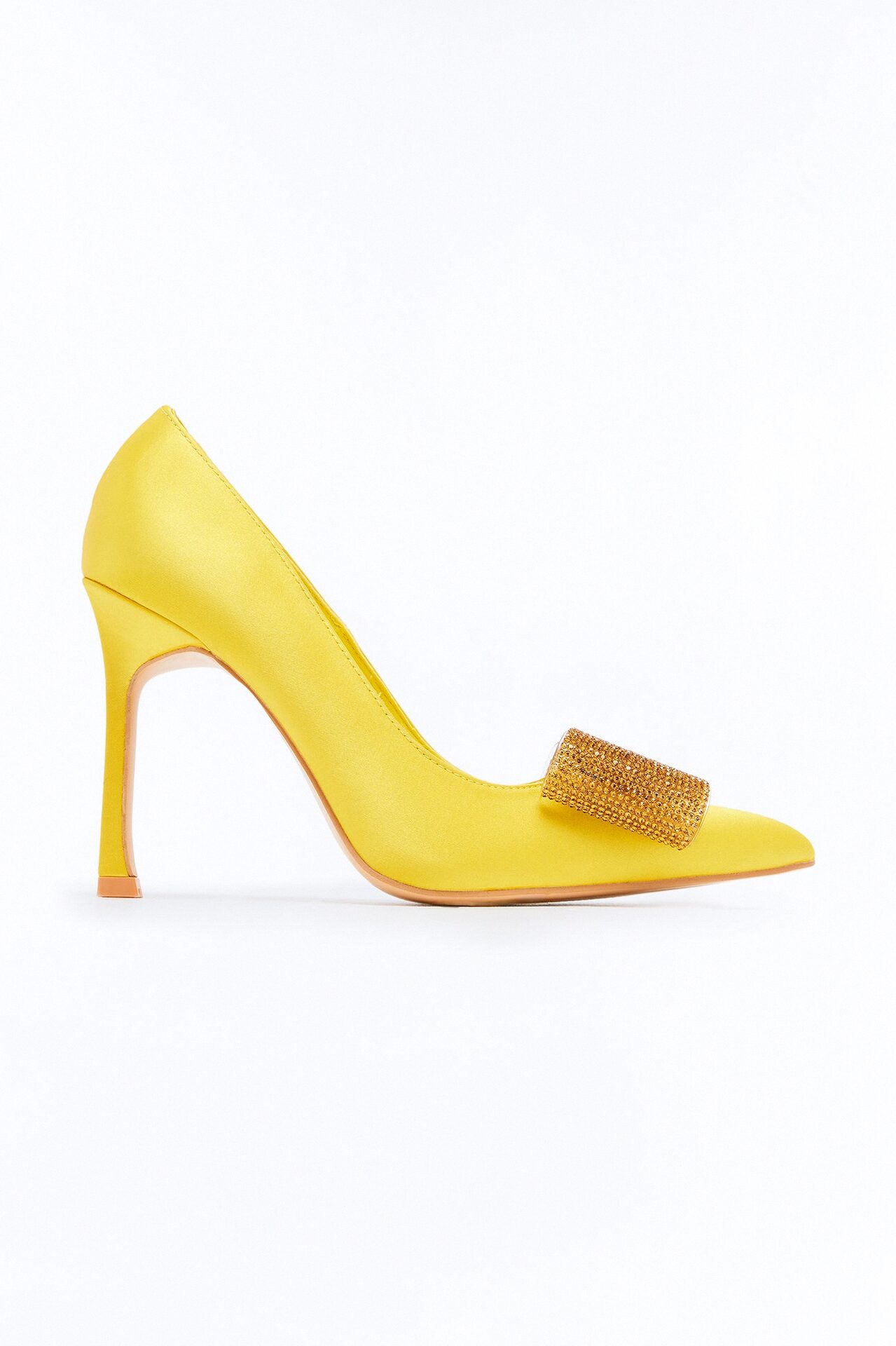 Leola Rhinestone Bow Pumps - Mustard