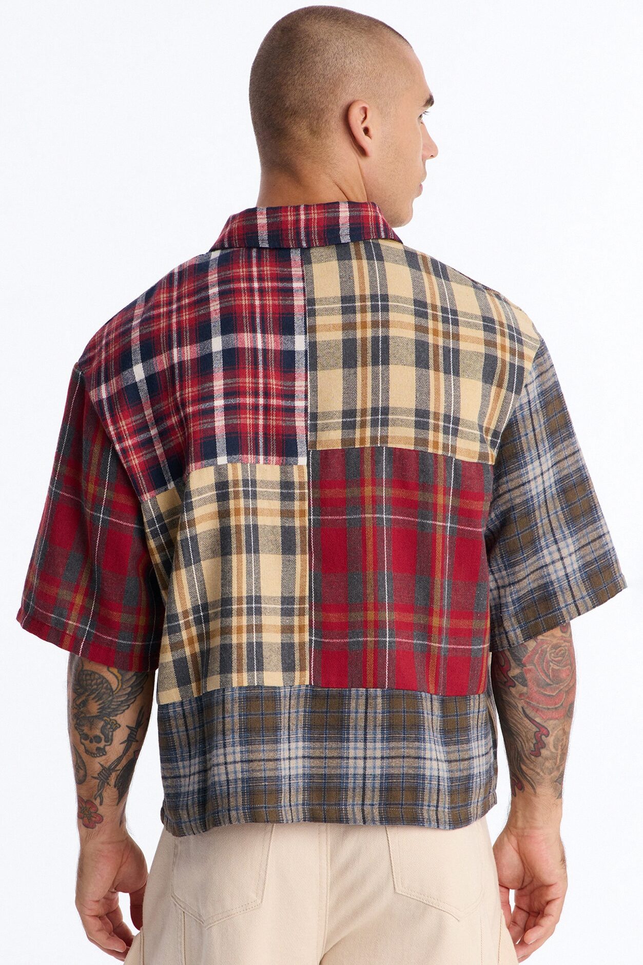 Relaxed Tartan Drift Plaid Zip Up - Multi Color