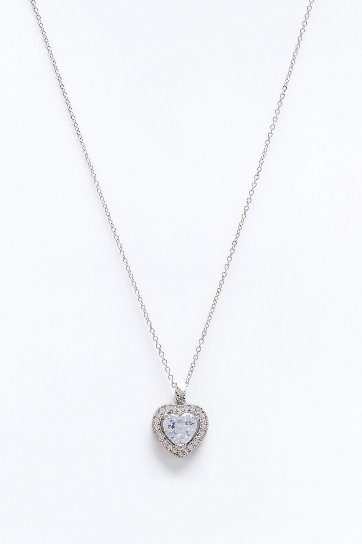 Cubic Zirconia My Love Necklace - Silver