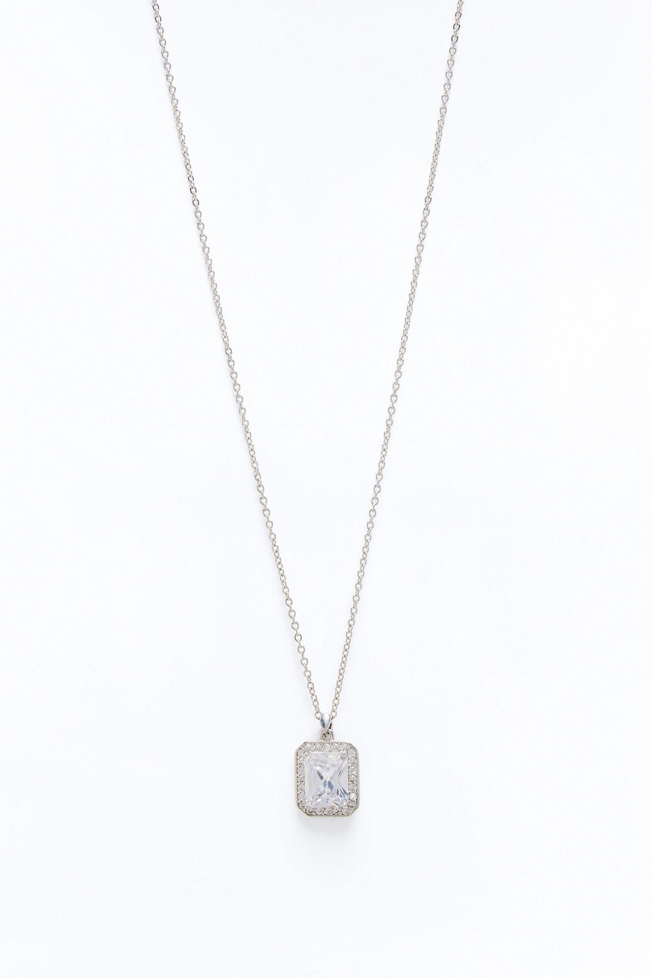 Cubic Zirconia Lustre Necklace - Silver