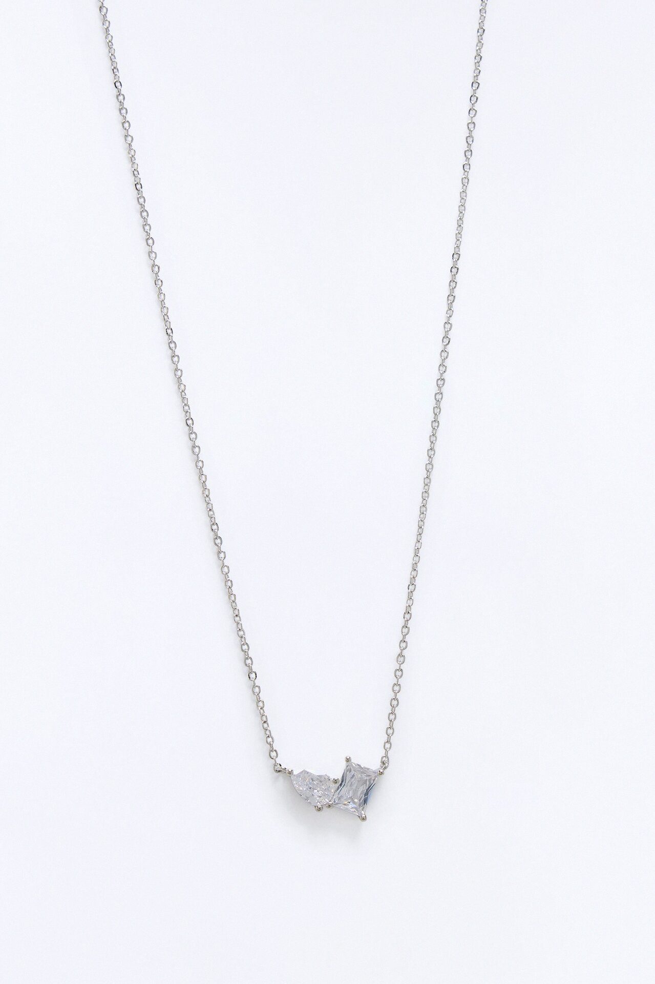 Cubic Zirconia Better Together Necklace - Silver