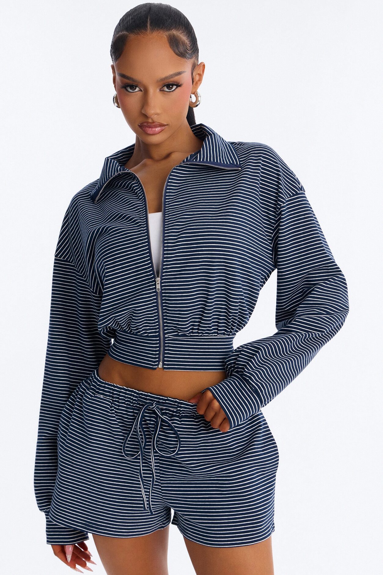 Kennedy Striped Short Set - Navy/combo