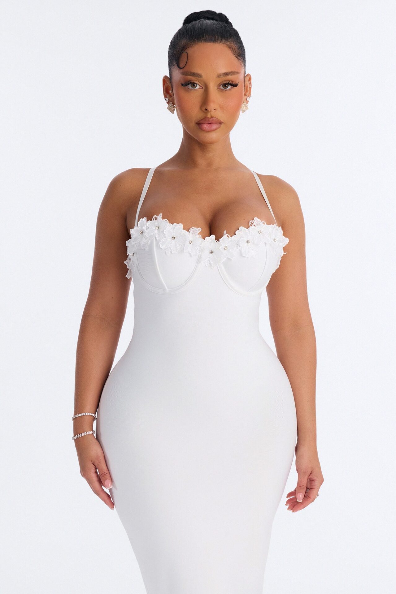 Verona Bandage Midi Dress - White